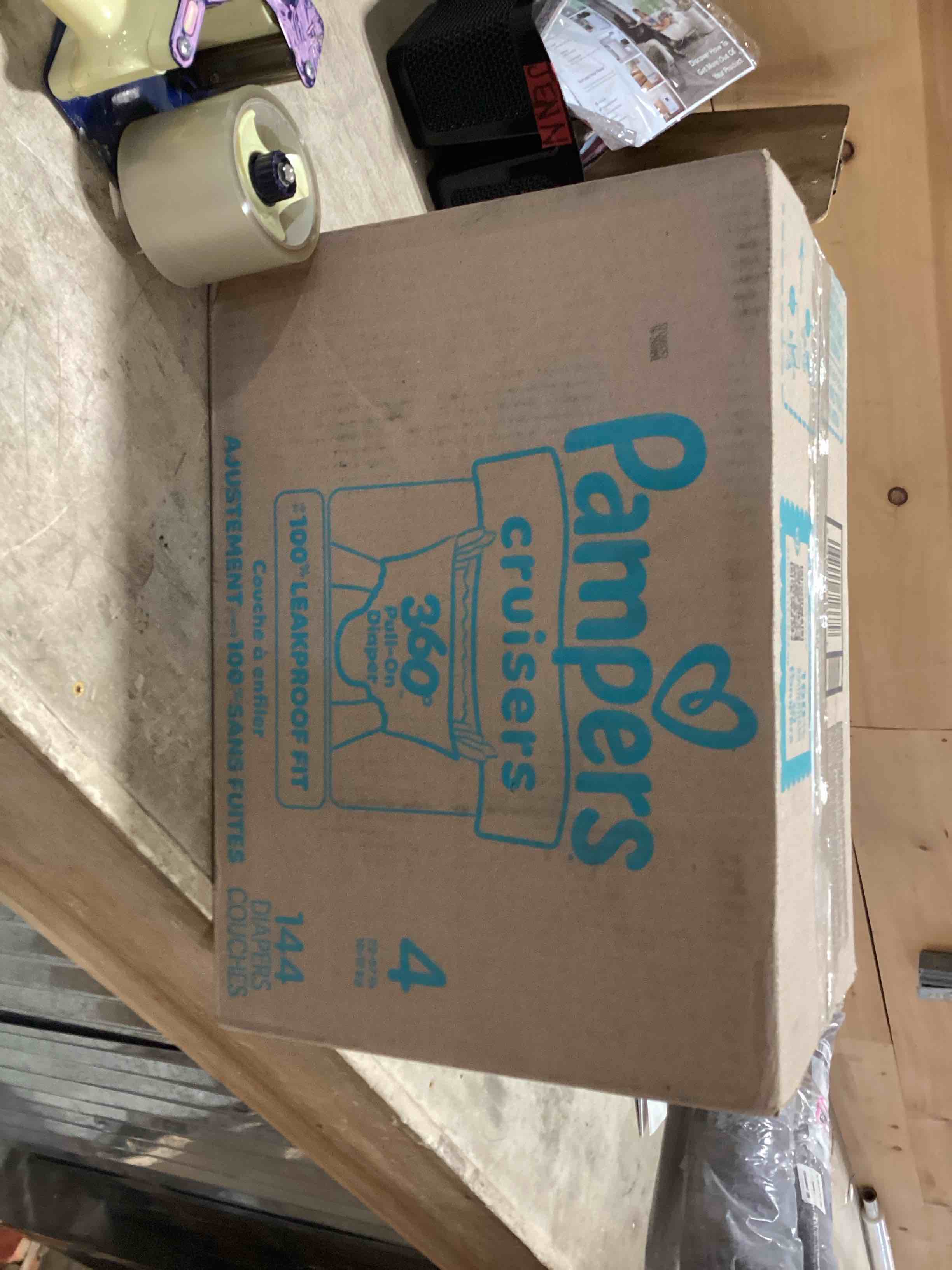 Condition photo showing New/Like New for Pampers Diapers - Cruisers 360 - Size 4, 144 Count, Babyproof up to 100% Leakproof Pull-On Diaper Size 4 144