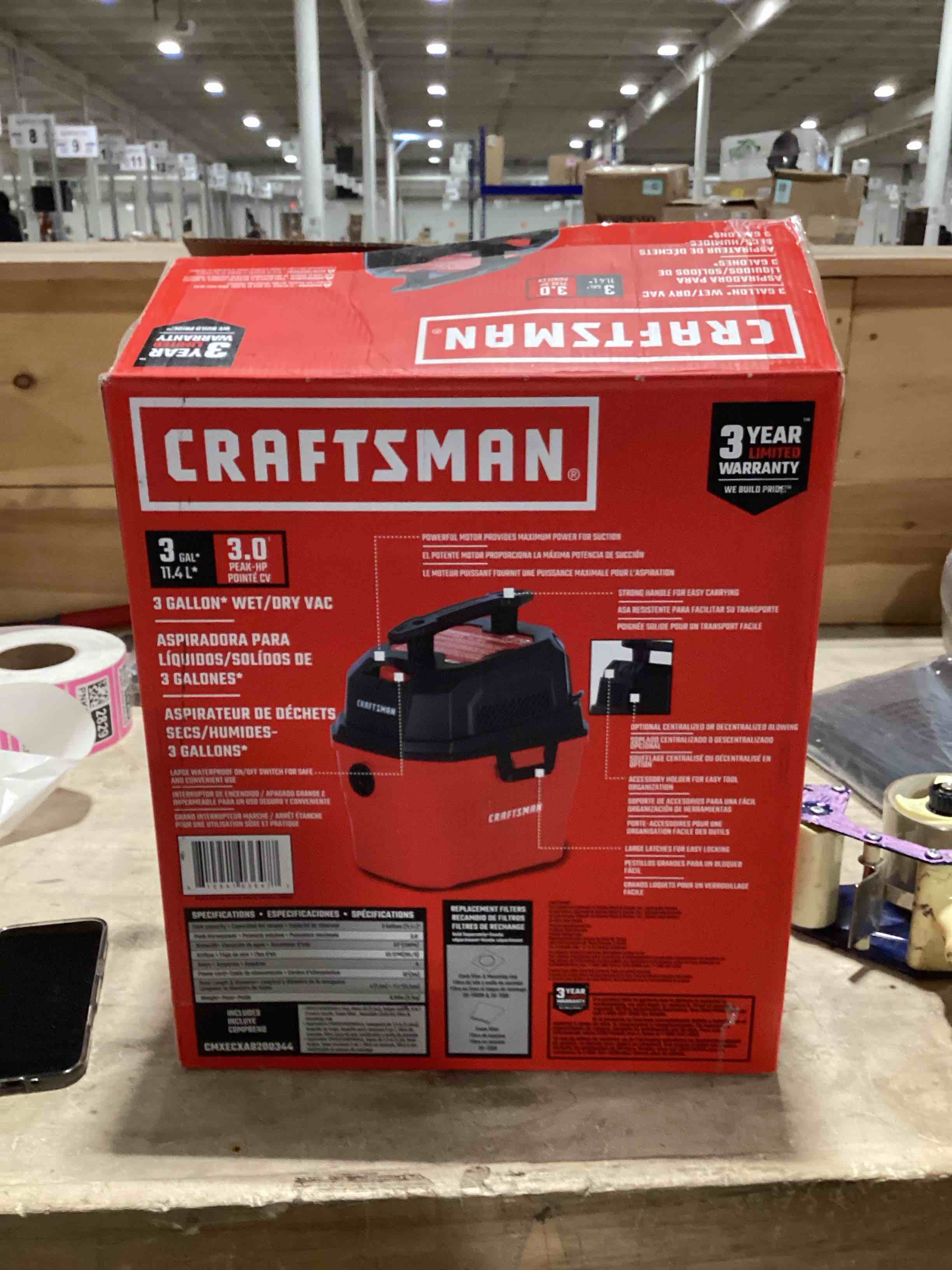 Condition photo showing Good Condition for CRAFTSMAN CMXEVBE17250 2.5 Gallon 2.5 Peak HP Wet/Dry Vac, Portable Shop Vacuum with Attachments