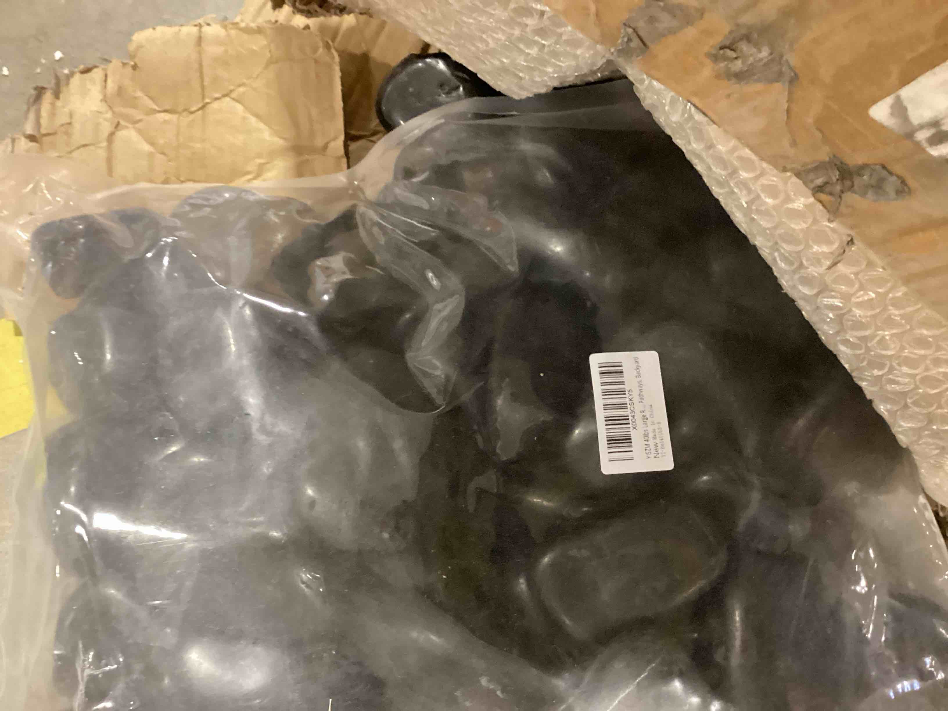 40lbs Large River Rocks for Landscaping, 3-4" Black Pebbles for Garden Design, Hand-Picked Smooth Stones for Fish Tank, Flower Pots, Indoor Water Fountains, Pathways, Backyard