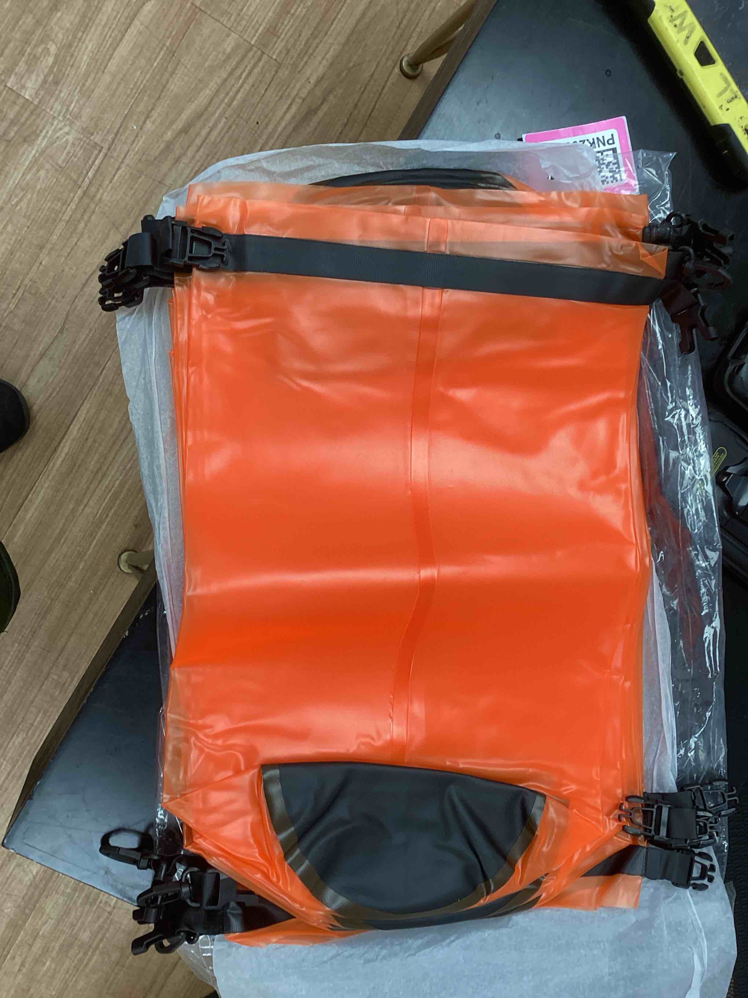 Condition photo showing Good Condition for pack of 10 transparent dry bag- orange 