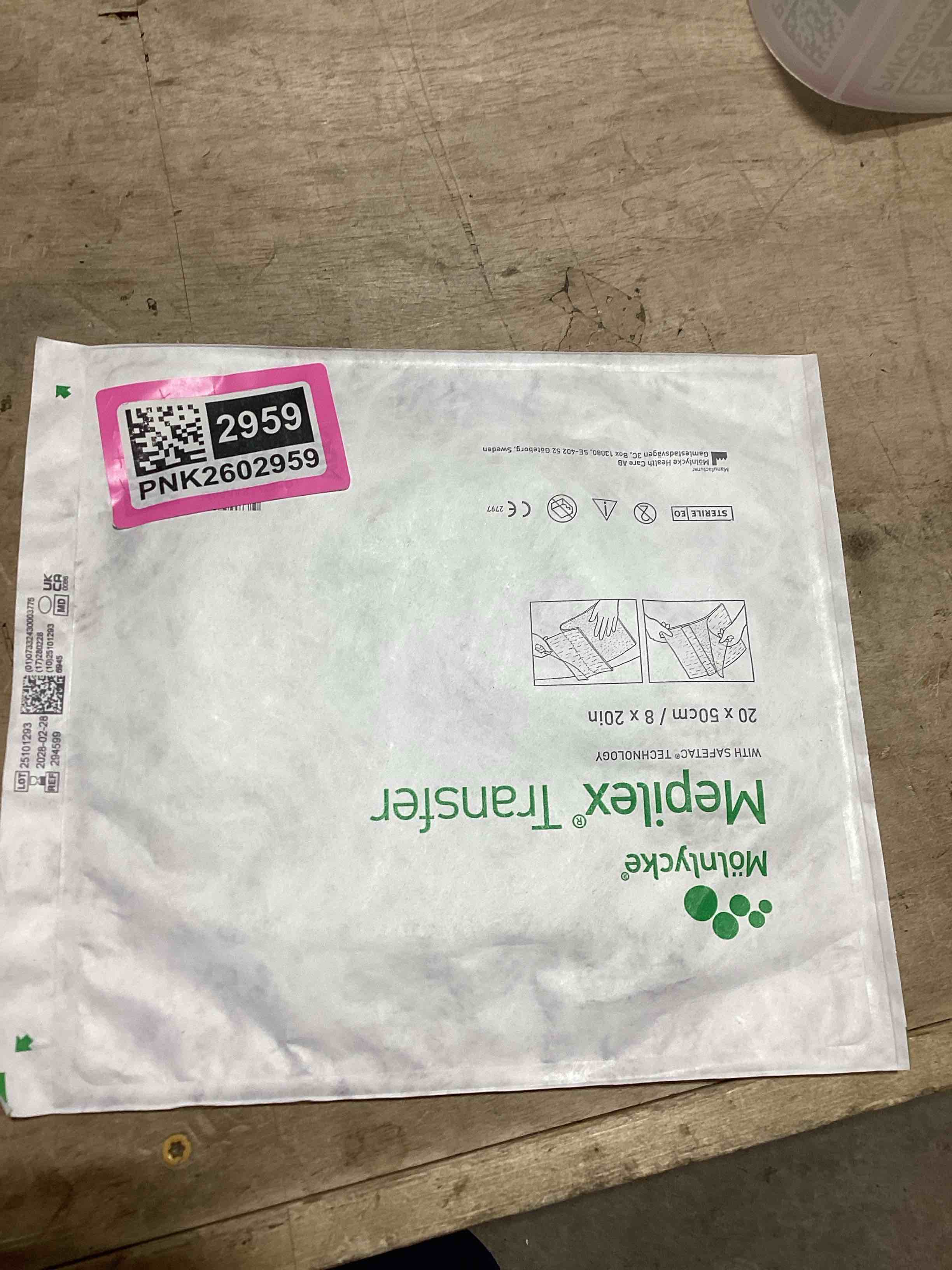 Condition photo showing New/Like New for Molnlycke Mepilex Transfer Dressing 8 x 20"