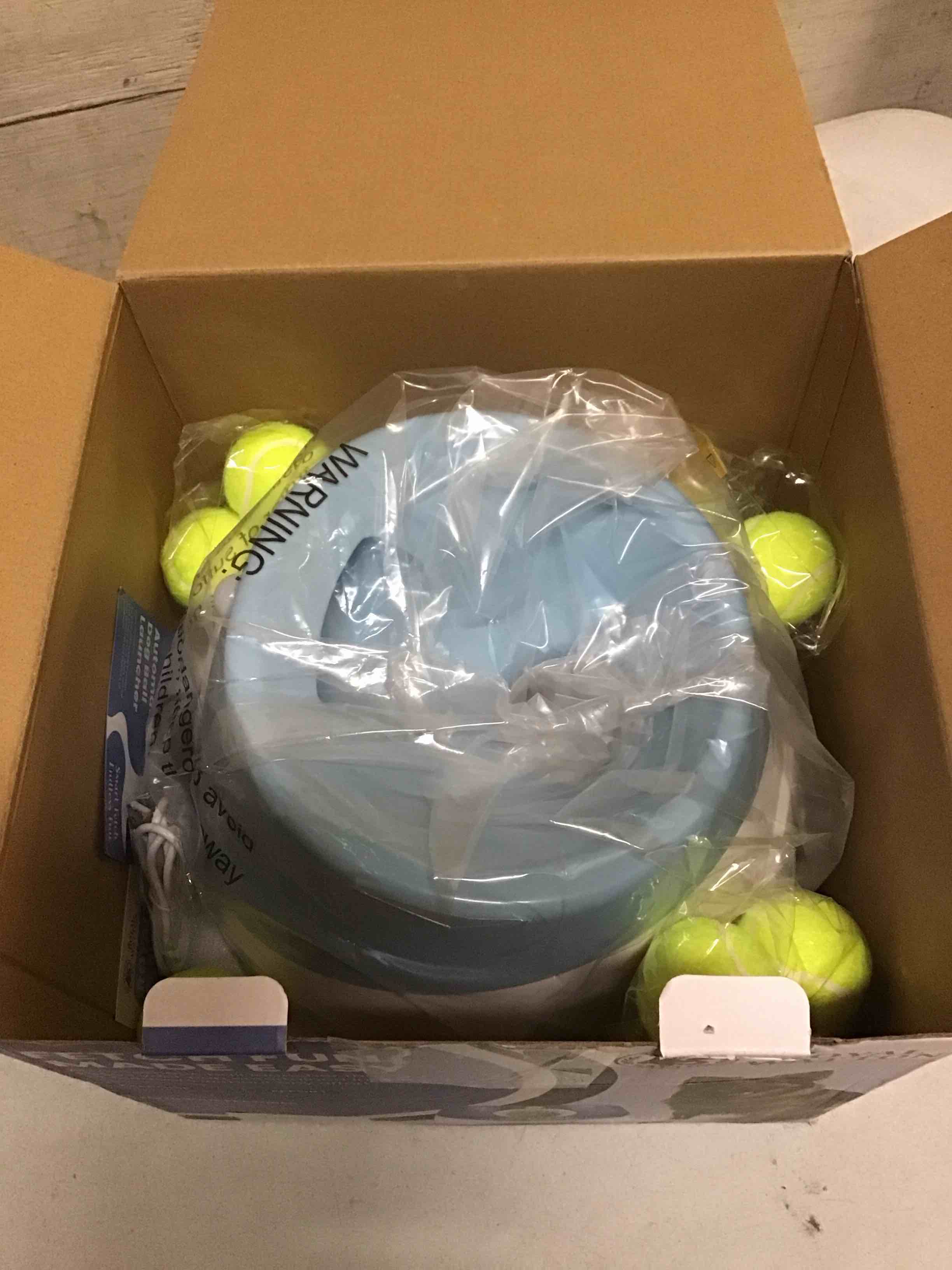 Condition photo showing Good Condition for Automatic Ball Launcher for Dogs with 10 Tennis Balls (2 inch), Dog Ball Launcher with 3 Range Modes (10/20/30ft), Rechargeable Dog Balls Thrower for Small-Medium Dogs,Indoor/Outdoor Pet Fetch Machine Blue