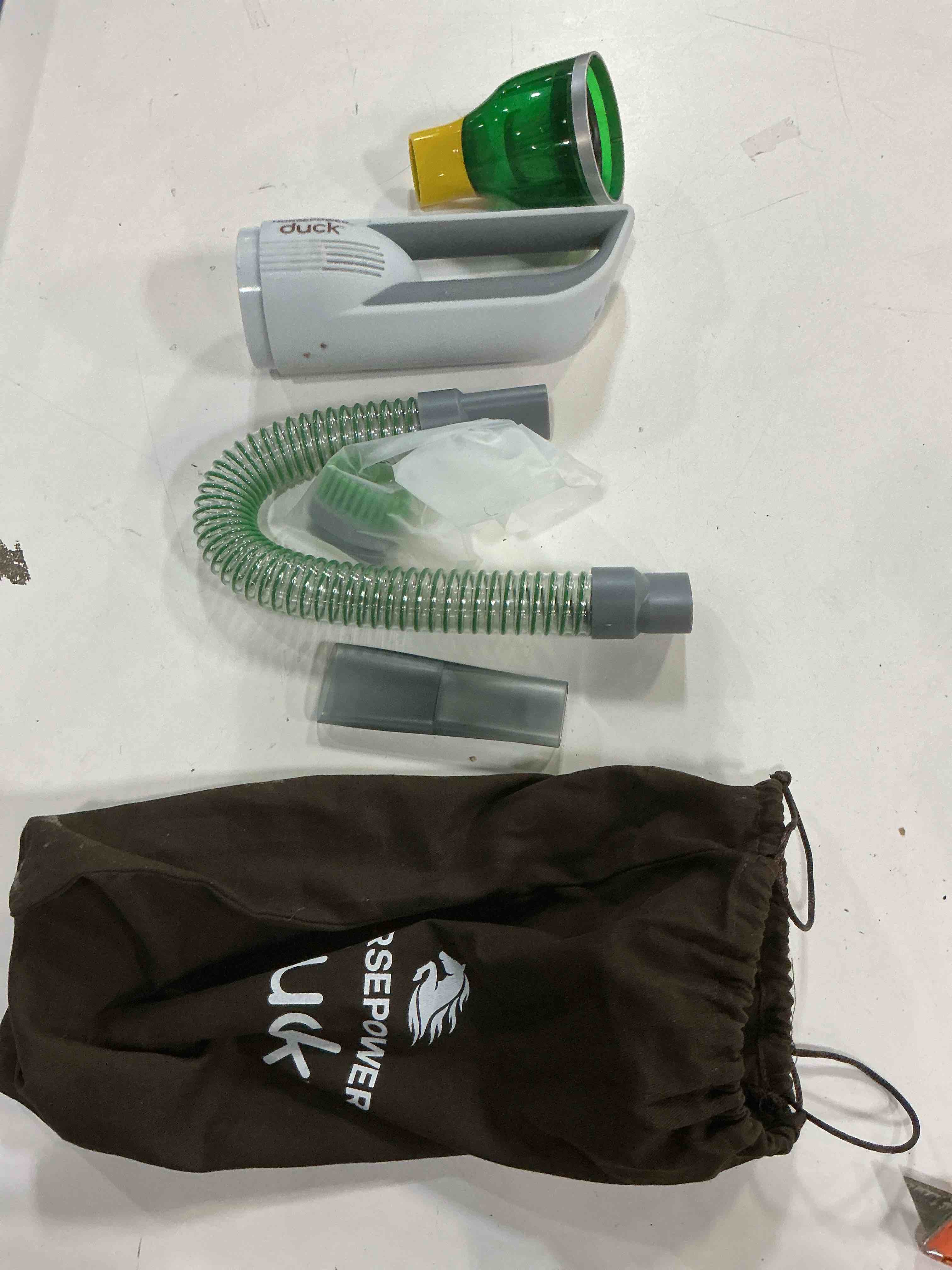 Condition photo showing Good Condition for Horsepower Duck Cordless Vacuum, Ultra-Powerful, Compact, AS-SEEN-ON-TV, Strong Suction, Easy to Store, Rechargeable. Home, Auto, Pet Hair, Fits in Tiny Crevices, Includes Hose, Crevice Tool & Brush