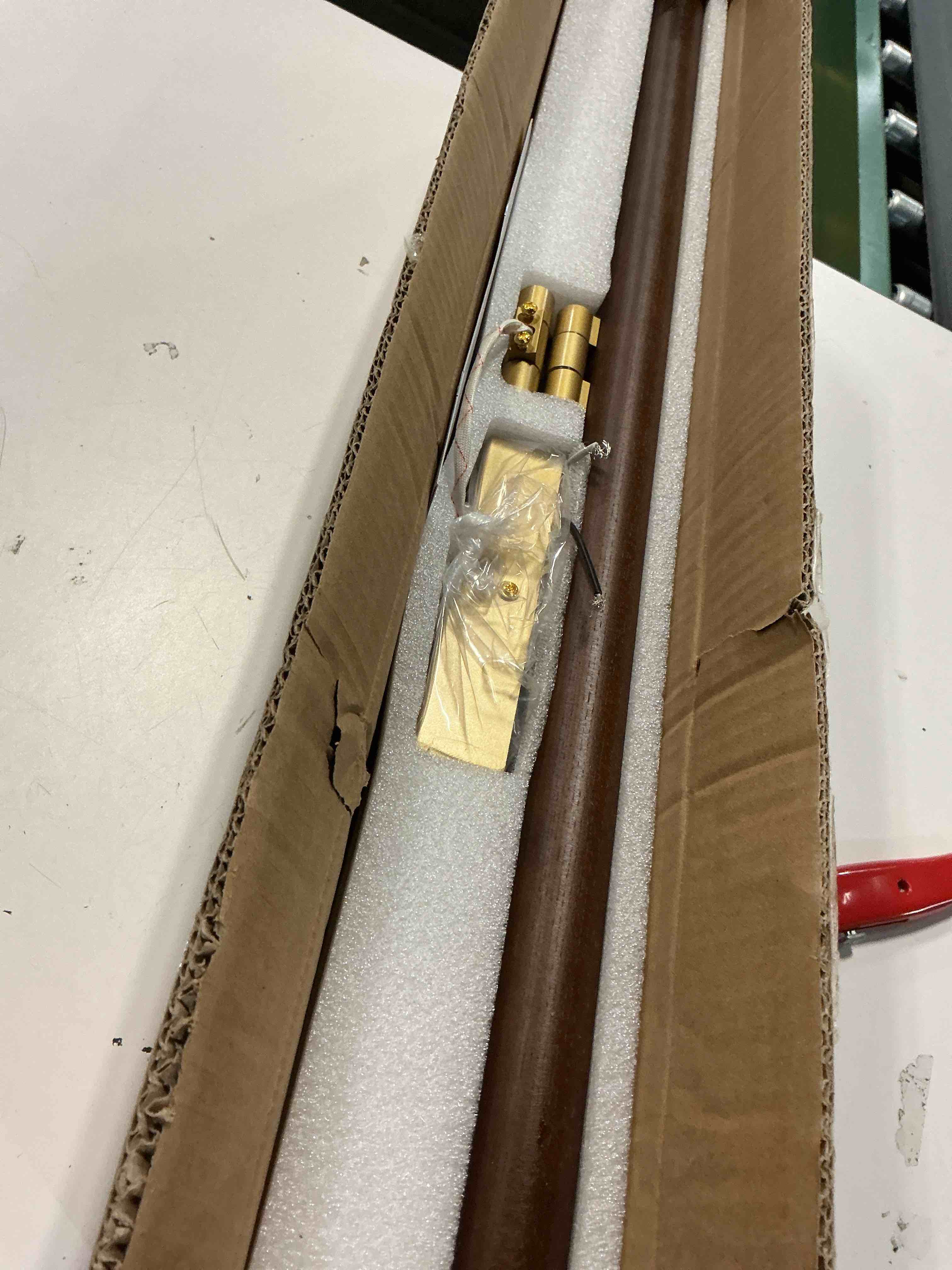 Condition photo showing Good Condition for Picture Lights for Wall, Hardwired 27.5" Long Gold Wall Picture Artwork Paintings Display Lighting Swing Arms Wooden Wall Lamp Bathroom Vanity Light Dimmable 5CCT Swing arm: Gold