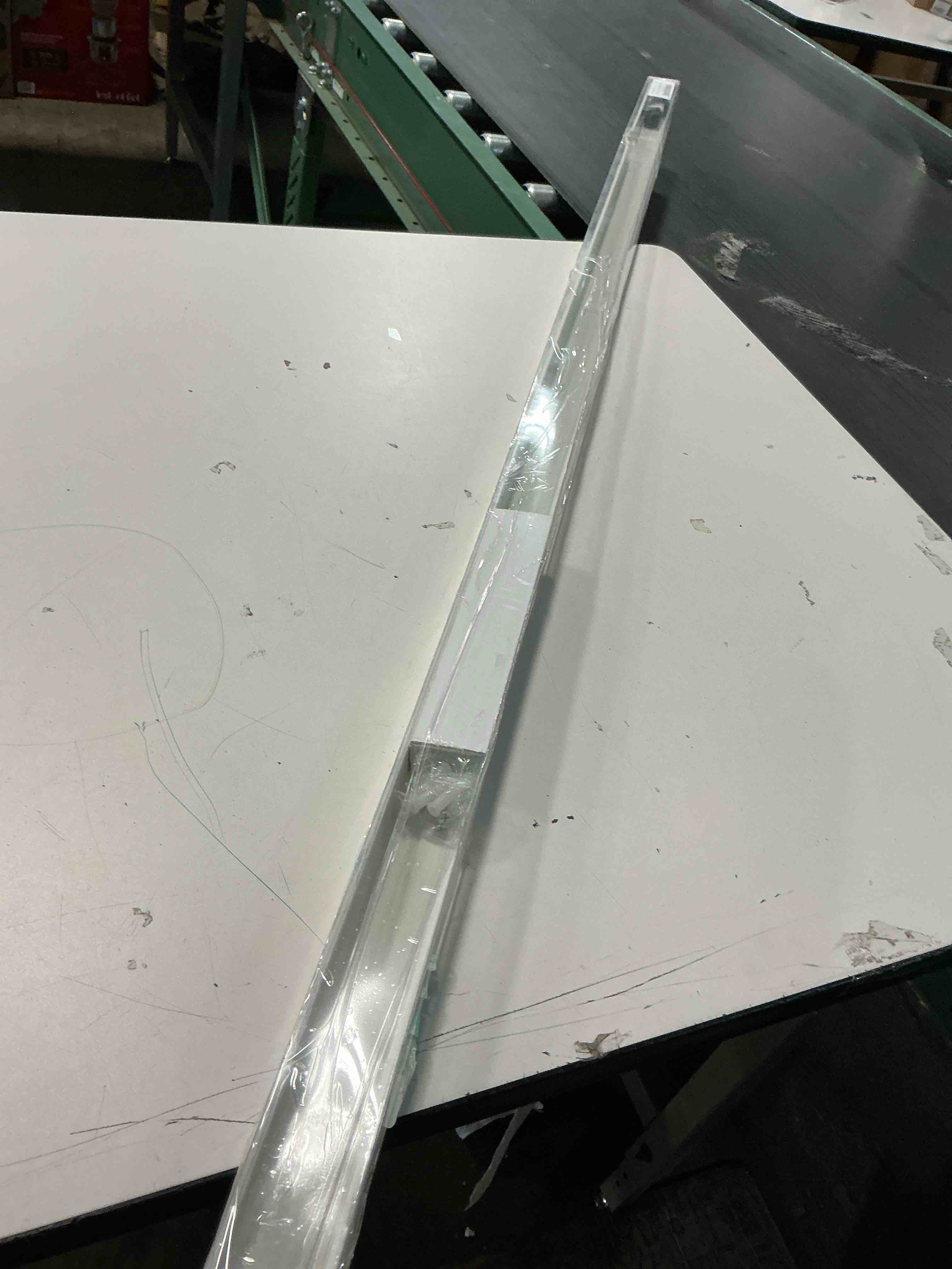 Condition photo showing As Is for 100% Blackout PVC Light Blocking Tracks for Windows Blinds, Block Sunlight Along Two Sides of Blackout Shades Blinds?Easy to Install?Light Blocking Strips for Bedroom (White?58"(1PCS))