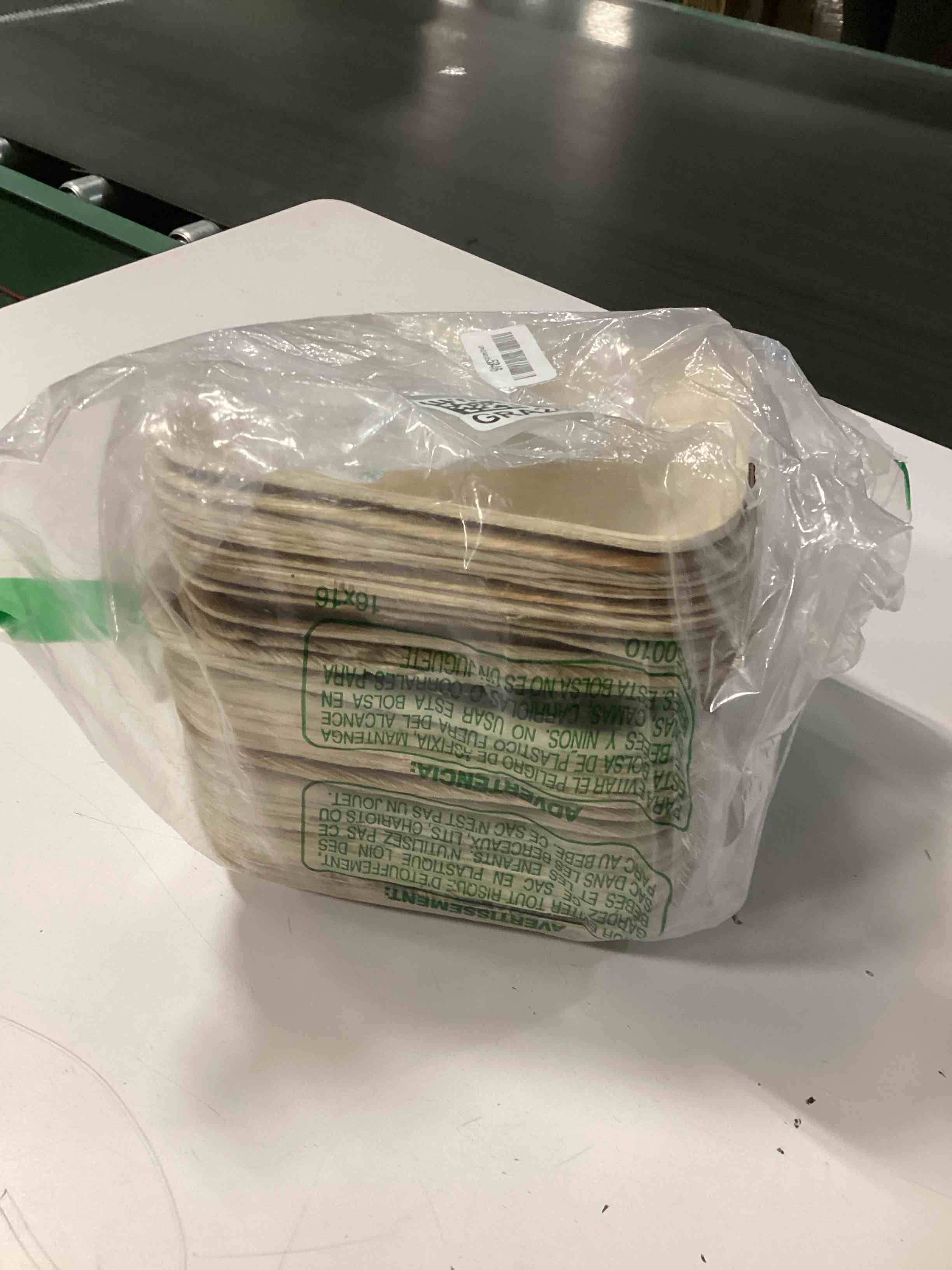 Condition photo showing As Is for Koala love Palm Leaf Plate Bamboo Paper Plates Disposable 10 Inch & 7 Inch Bulk Party Pack Eco Compostable Biodegradable Wooden Plate Best Alternative To Plastic Paper Plates (50 pc