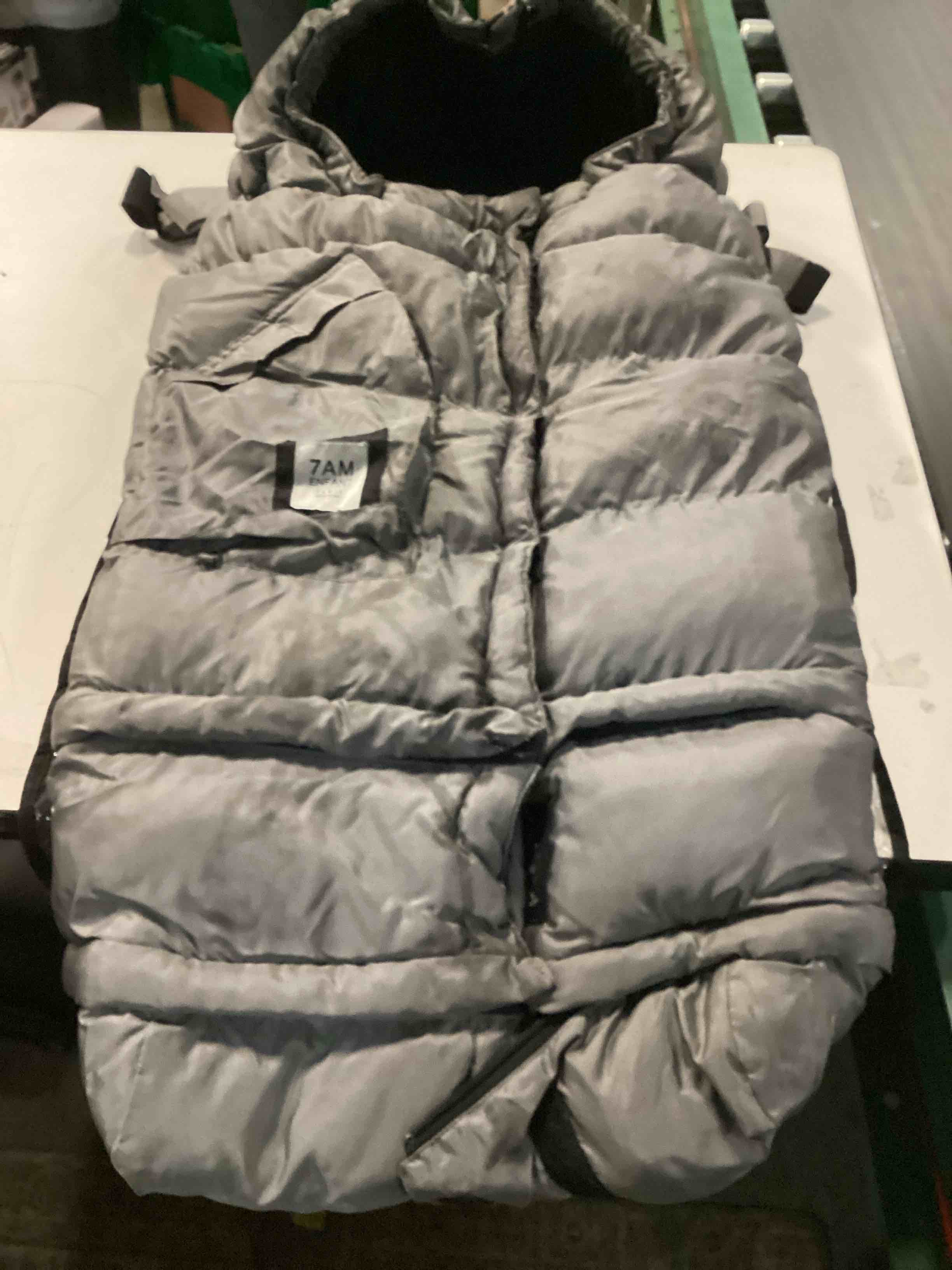 Condition photo showing As Is for 7AM Enfant Stroller Blanket 212 - Adjustable Baby Car Seat Zipped Blanket for Babies Winter, Unisex Multi Purpose Fleece Lined Warm Hooded Toddler Footmuff Water Repellent | (6M - 4T) Applique Oatmeal