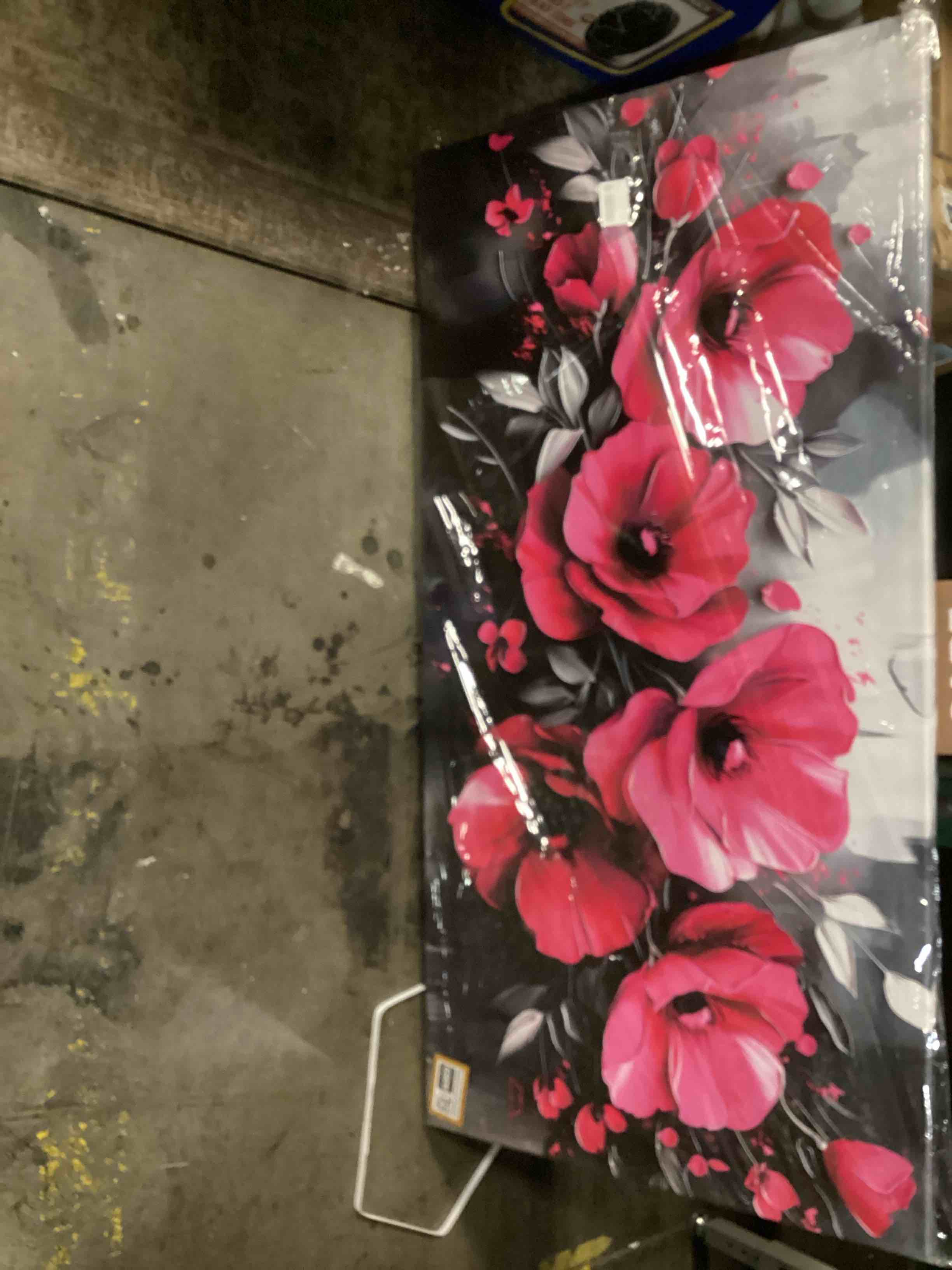 Condition photo showing New/Like New for NITERNY ART Red Wall Decor for Bedroom, Flower Canvas Wall Art for Living Room, Red and Black Bathroom Decor