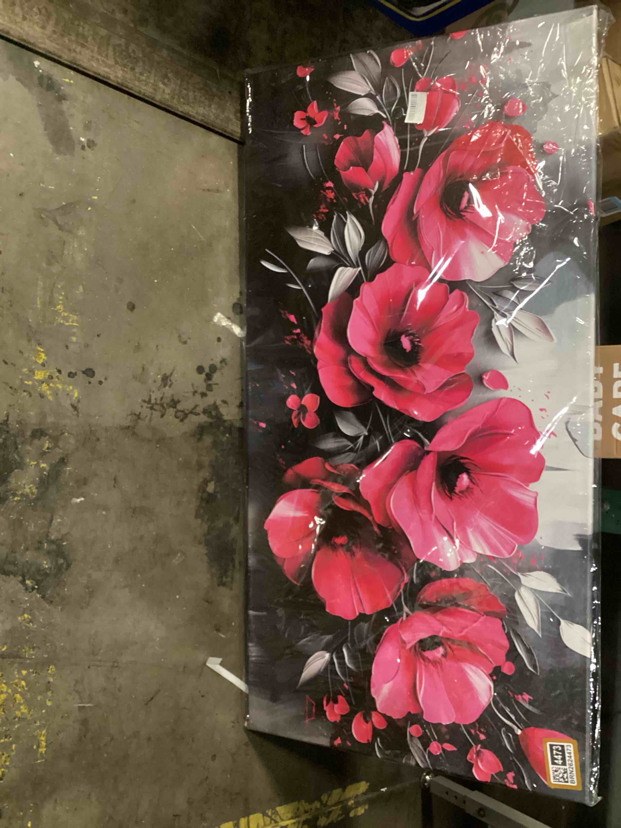 Condition photo showing New/Like New for NITERNY ART Red Wall Decor for Bedroom, Flower Canvas Wall Art for Living Room, Red and Black Bathroom Decor