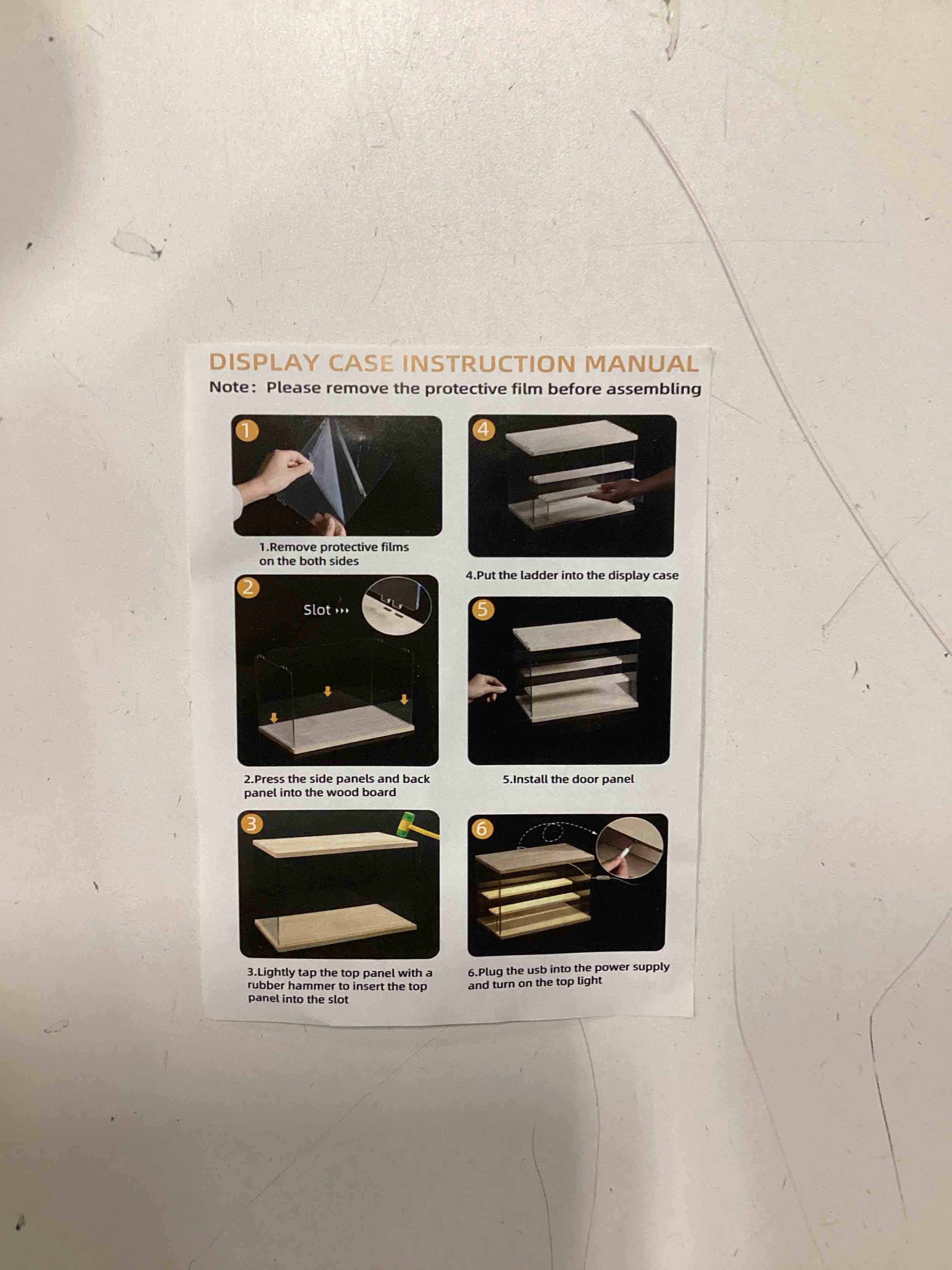 Condition photo showing As Is for Clear Acrylic Display Case Upgrade 4 Tier Figure Display Cases with 3 Movable Dividers, Stackable Display Box Showcase with Magnetic Door for Collectibles (Large-1pack)