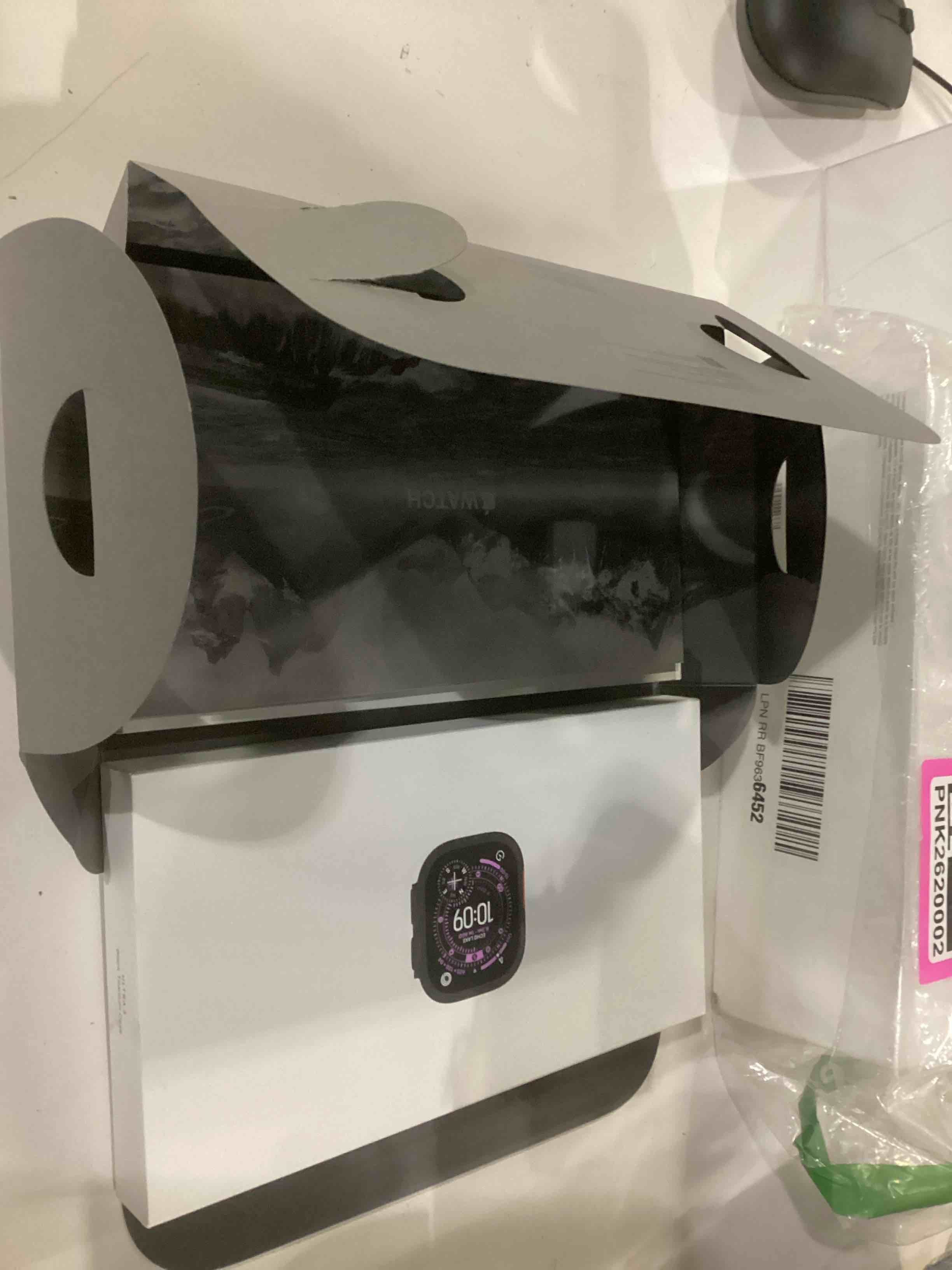 Condition photo showing New/Like New for Apple Watch Ultra 3 [GPS + Cellular 49mm] Running & Multisport Smartwatch w/Rugged Titanium Case w/Black Ocean Band. Satellite Communications, Advanced Health & Fitness Tracking Black Titanium Case with Black Ocean Band One Size Without AppleCare+