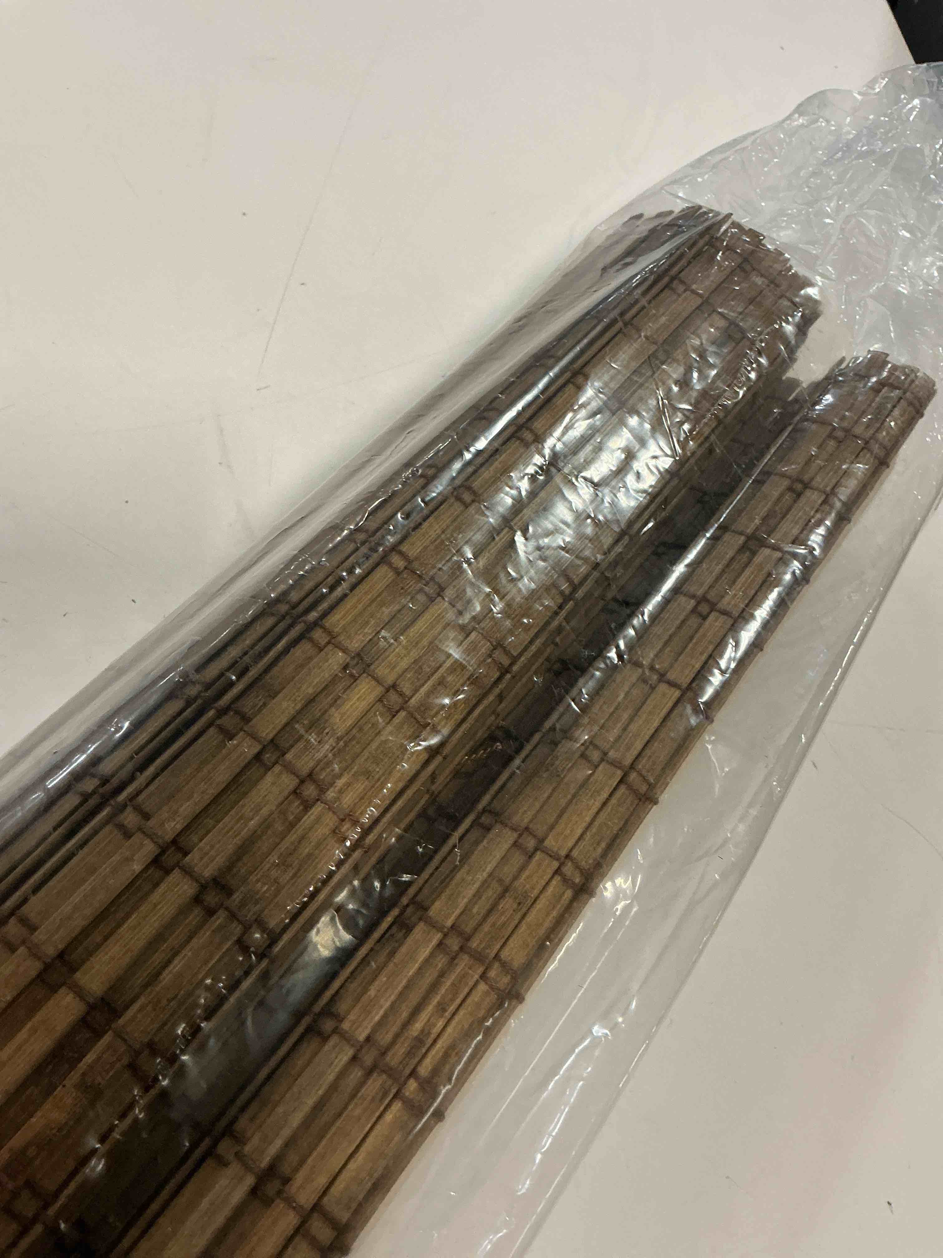 Condition photo showing Good Condition for LazBlinds Cordless Bamboo Roman Shades, Privacy Blinds for Interior Windows, Room Darkening Roll Up Bamboo Blinds for Home & Patio, 30.5" W x 48" H, Highfield Teak Pricacy - Highfield Teak 30 1/2" W x 48" H