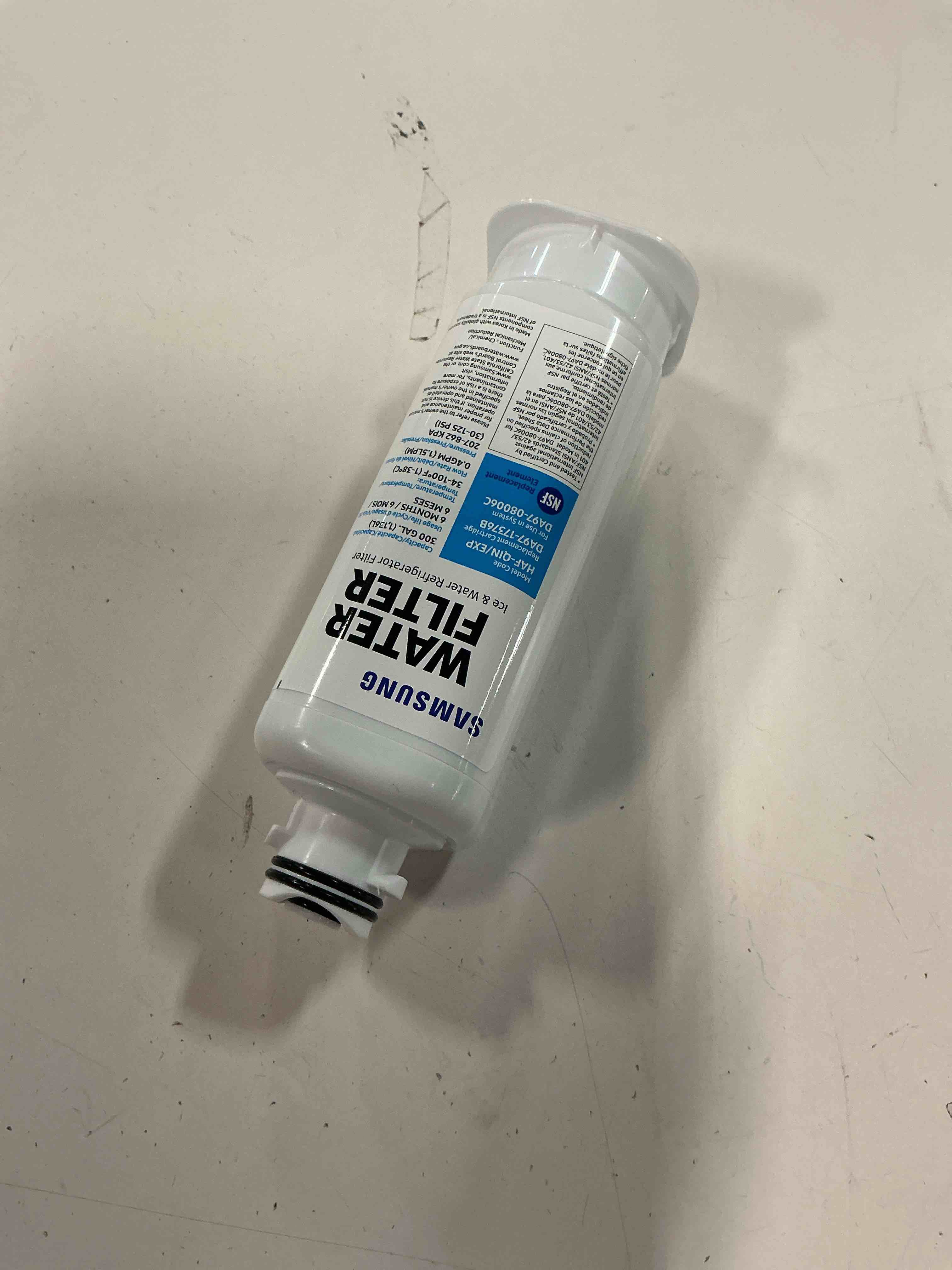 Condition photo showing Good Condition for Samsung HAF-QIN/EXP Genuine Refrigerator Water Filter, Reduces 99% of Harmful Contaminants for Clean, Clear Drinking Water, 6-Month Life, Easy Install, Pack of 1