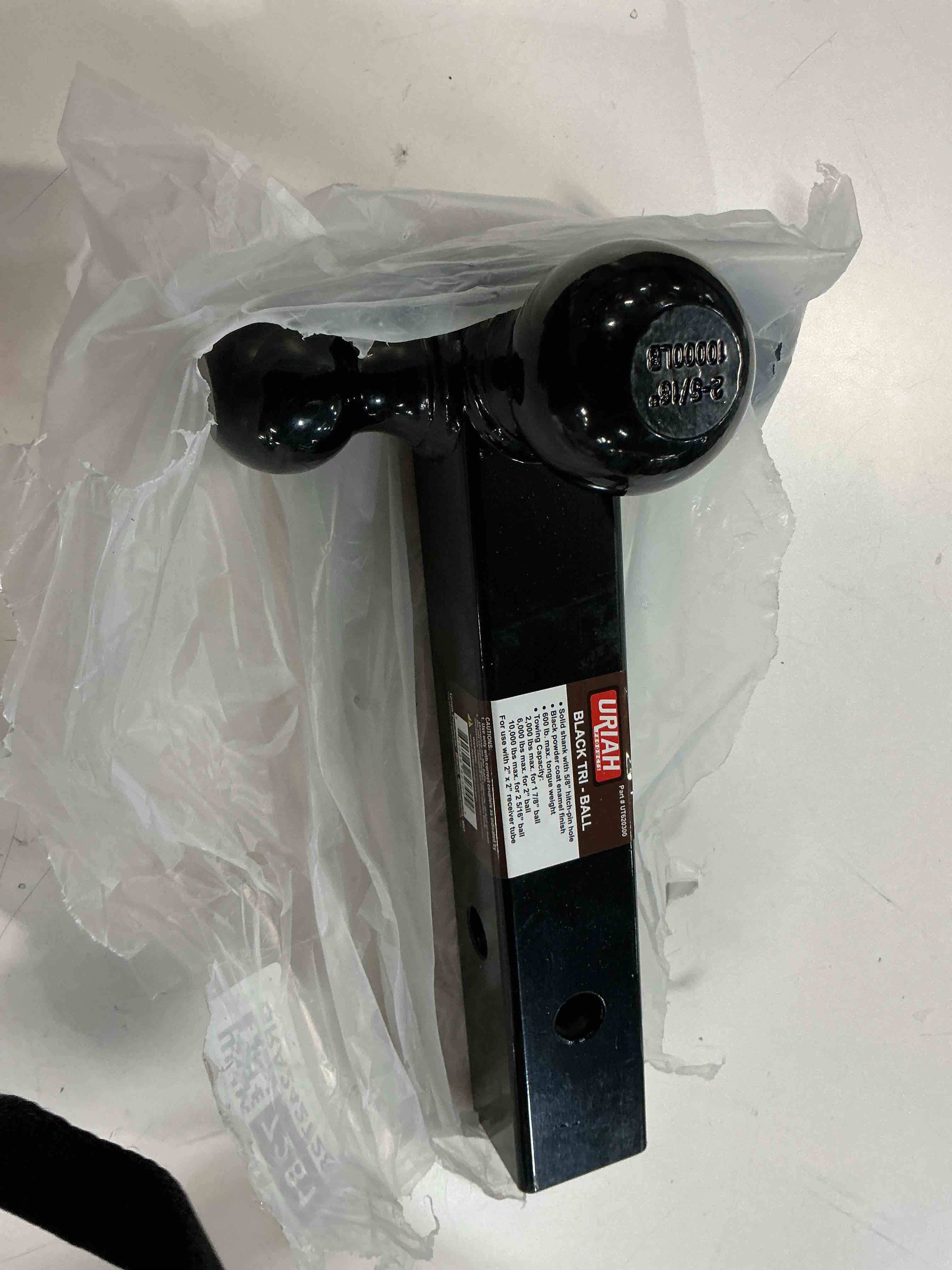 Condition photo showing Good Condition for Uriah Trailer Parts UT620300 Powder Coat Painted Tri Ball Ball Mount, Black