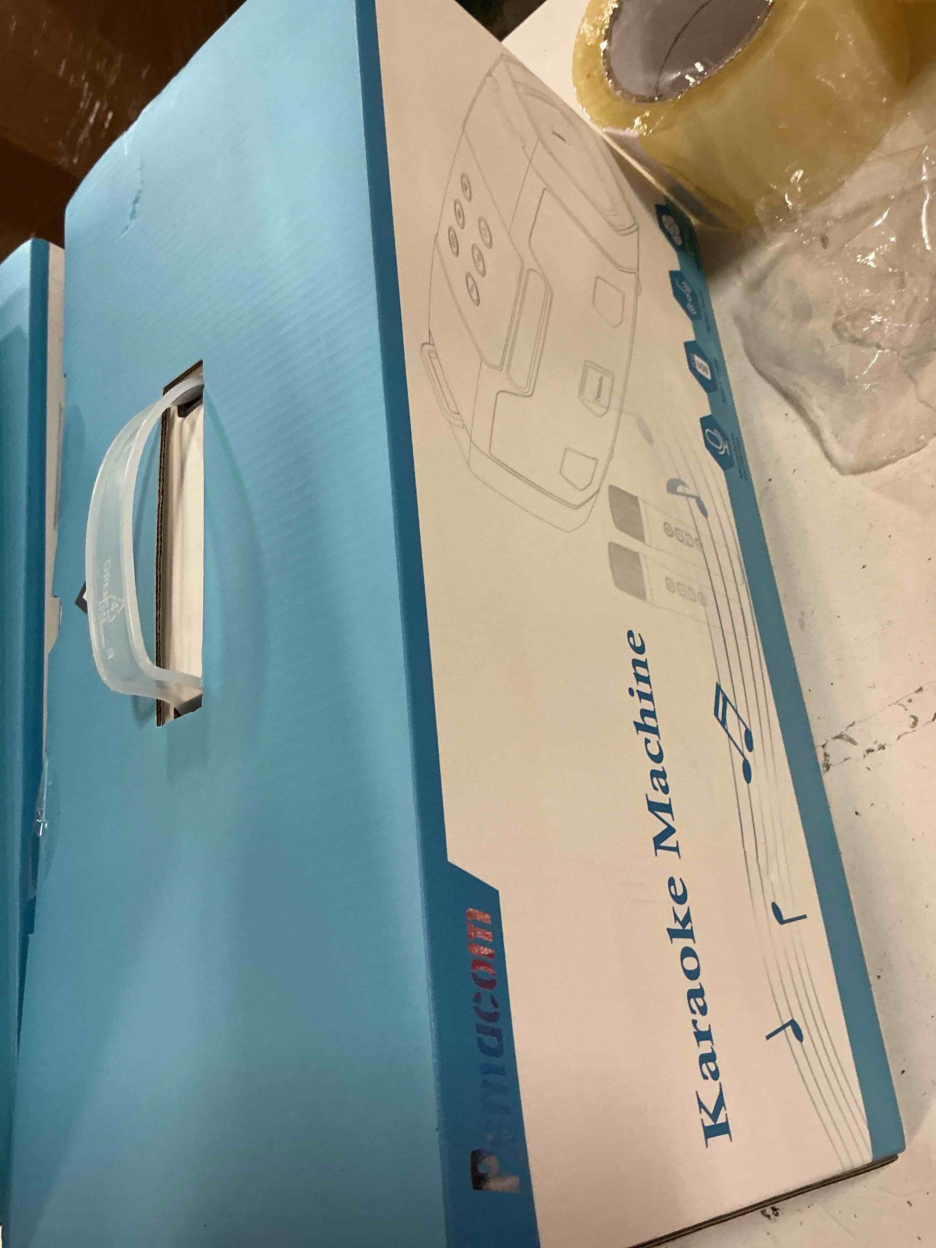 Condition photo showing New/Like New for Portable Karaoke Machine for Karaoke Fan - 60W Powerful Bluetooth Speaker with Two Wireless Microphones for Outdoor & Family Festival Party, Ideal for Adults, Kids, Teenager - Orange Red