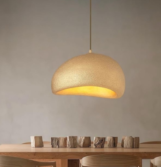 15.7 Inch Pendant Light Fixture for Kitchen Island Dining Room,Japanese Wabi-Sabi Style Bird Nest Shape Hanging Lamp,Gold