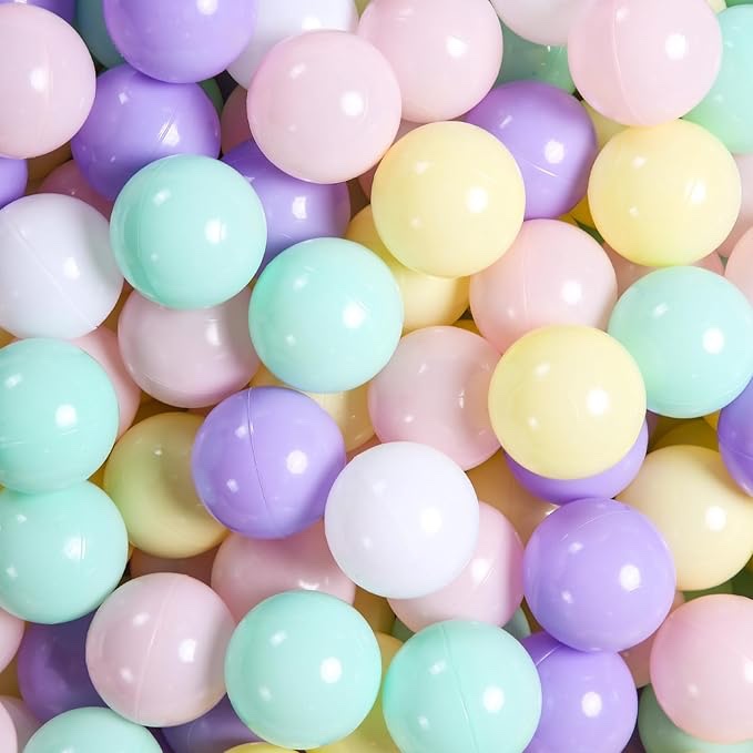 Soft Plastic Ball Pit Balls, 100 200 500pcs Plastic Toy Balls for Kids, Crush Proof Stress Balls for Baby Toddler Birthday Party, Ball Pits Play Tent, Baby Pool Water Toys, Party Decoration