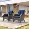 2 Piece Patio Chair Cushions, Dark Blue