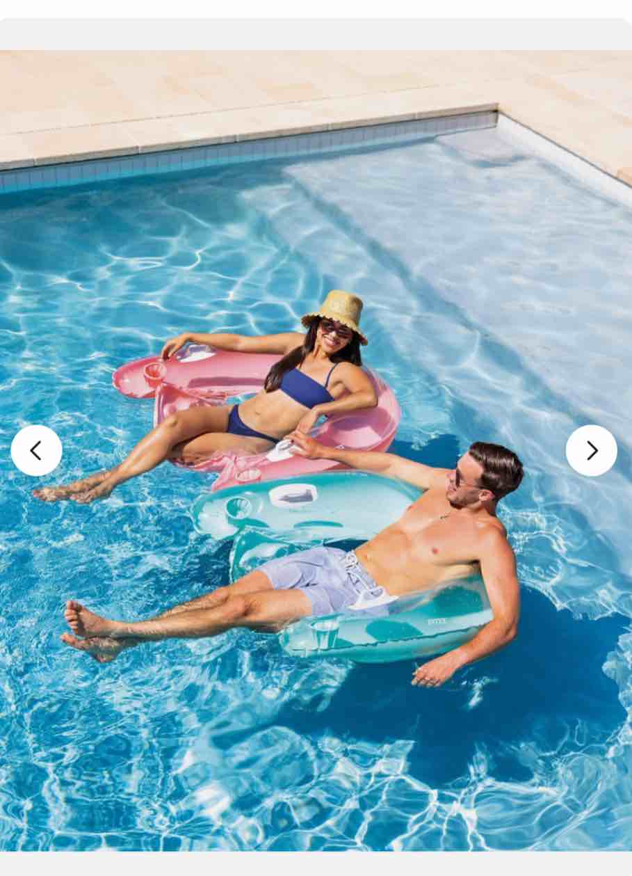 set of 2 intex sit 'n float inflatable pool loungers