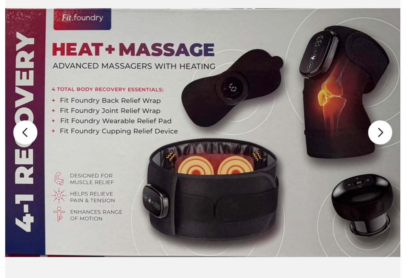Fit Foundry Feat Massage Recovery Kit 4in1 Heat & Massage 