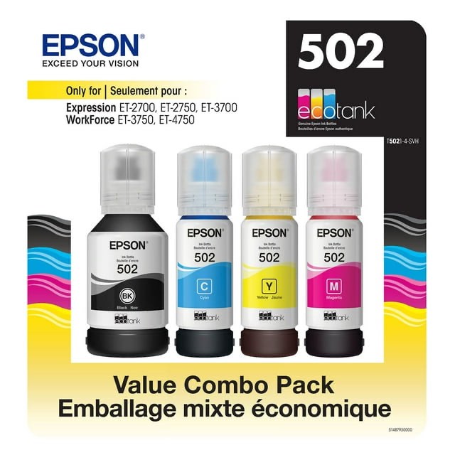 epson ecotank 502 ink bottles value club pack