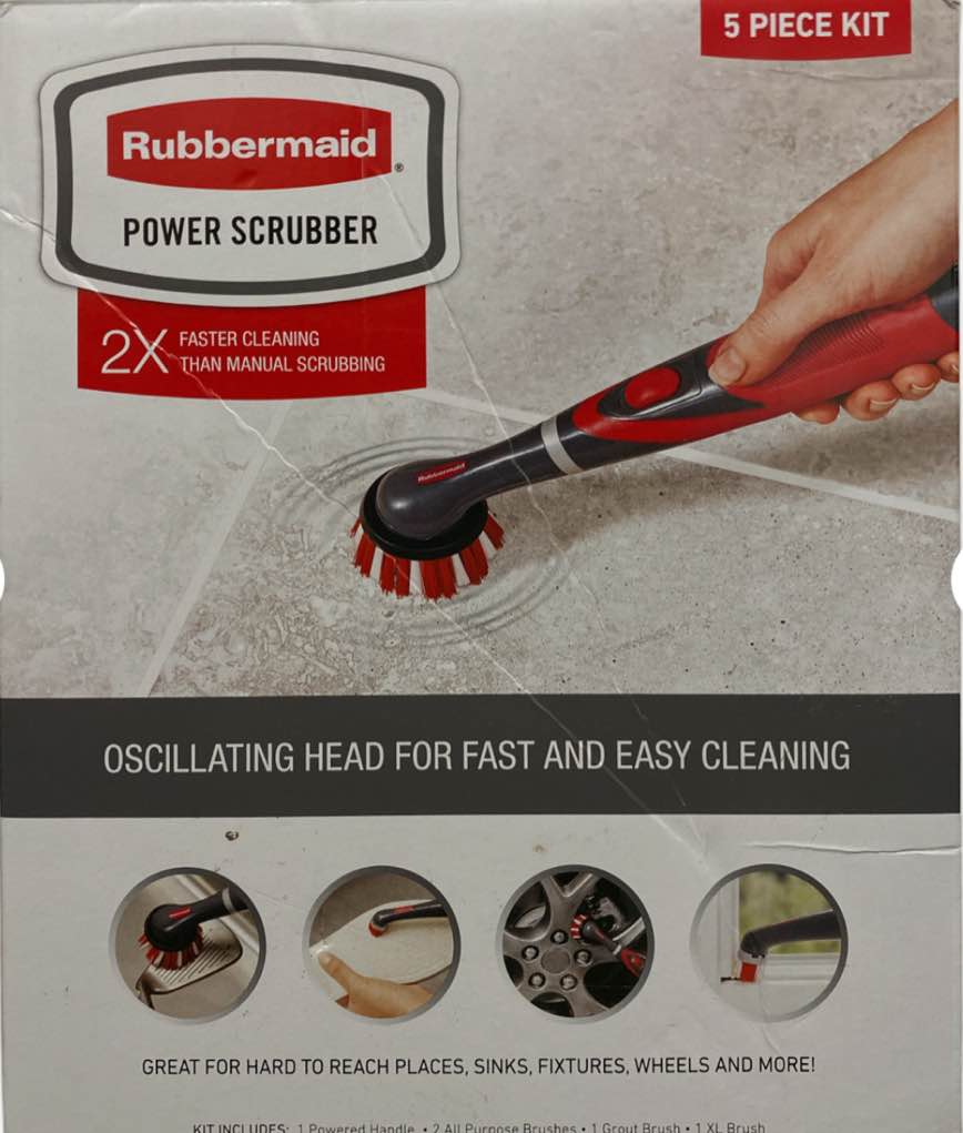 Rubbermaid Power Scrubber 5 Piece Set With Replaceable Heads, 2218543