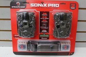 Trail Camera Stealth 2 Pk Sonix Pro 36 MP Cellular Dual Sim 80 ft. Range 32GB SD