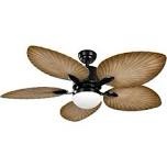 outdoor 52" ceiling fan tropical palm tree leaf nautical coastal patio light orb