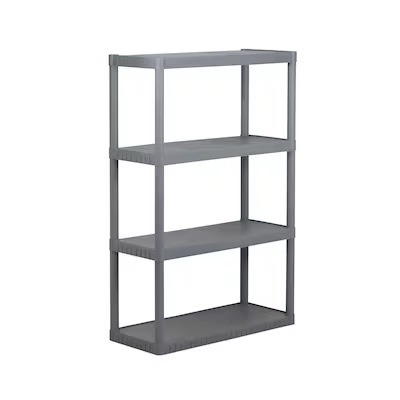 Blue Hawk 52.62-in H x 34.75-in W x 14.63-in D 4-Tier Plastic Freestanding Shelving Unit