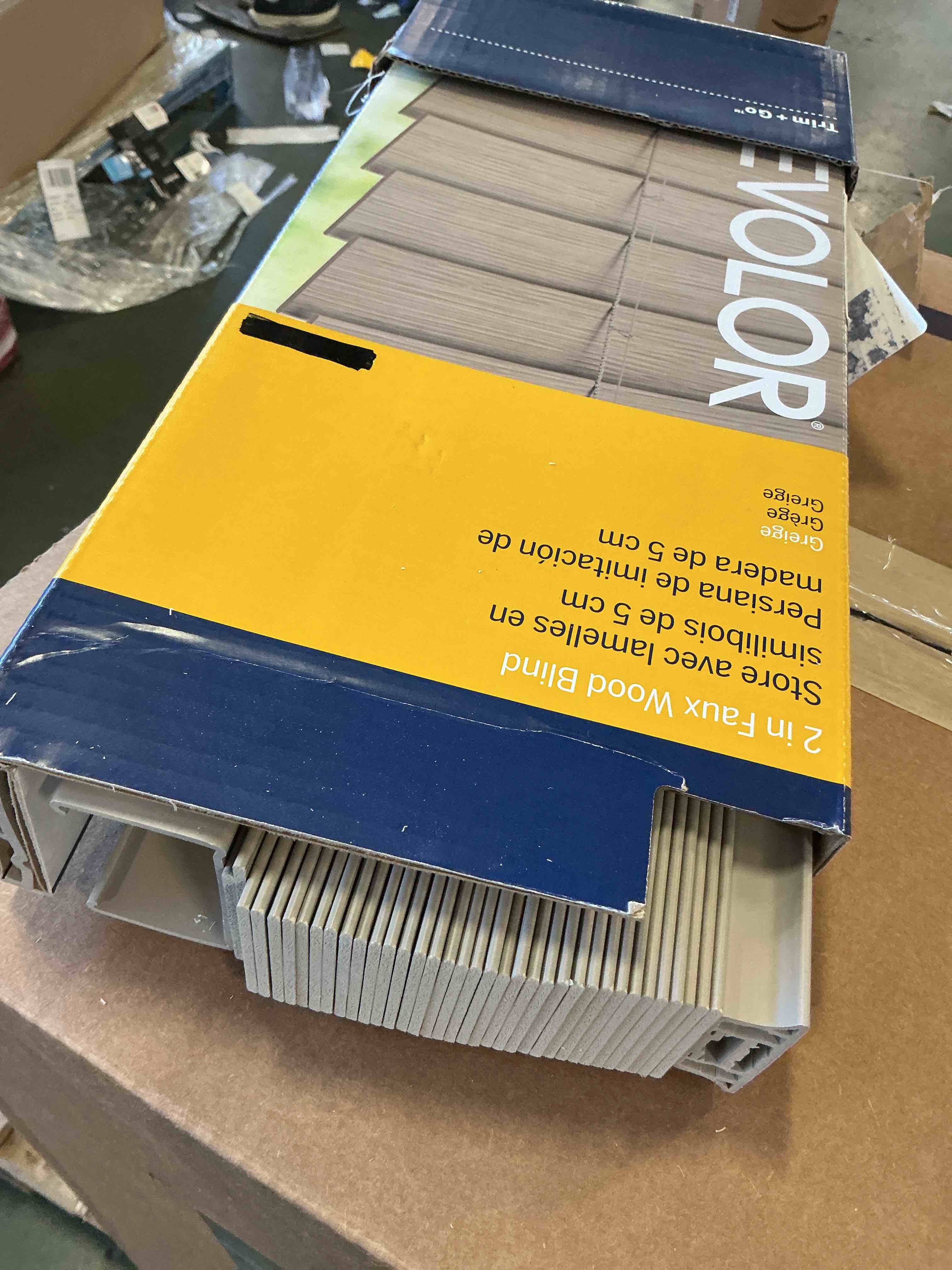 LEVOLOR 2-in Slat Width 18-in x 64-in Cordless Greige Faux wood Room darkening Horizontal