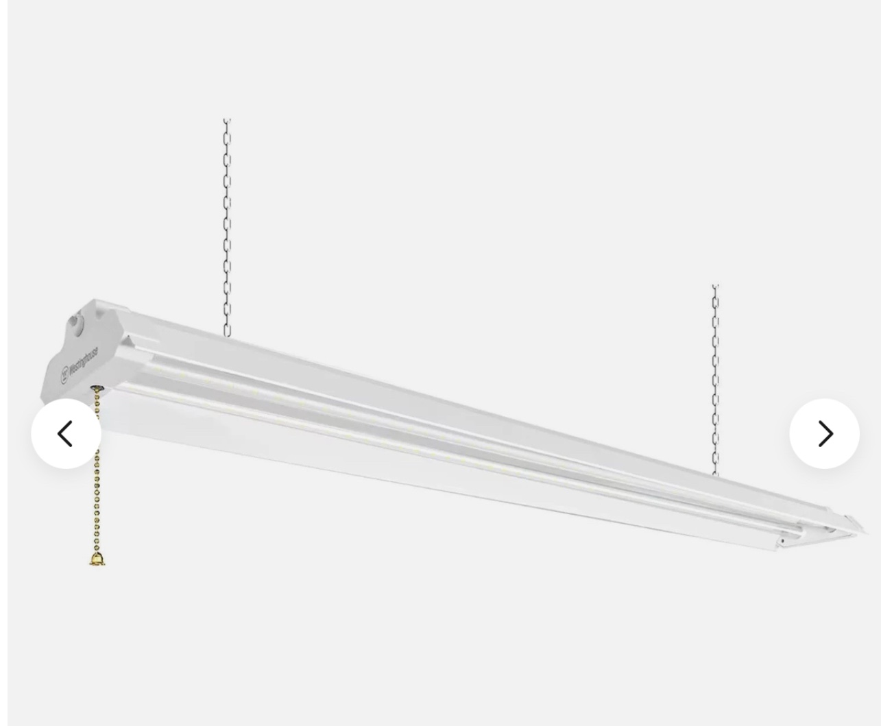  Westinghouse 4' 5000 Lumen LED Shop Light, White Finish