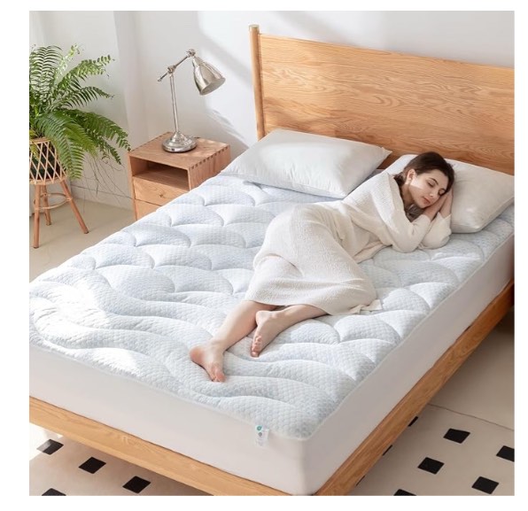 (similar to stock photo) queen size cooling mattress pad- superme comfort and breathable, unmatched support mattress topper, 3 zone ergonomic design, up to 21 inch deep pocket(60x80,white)