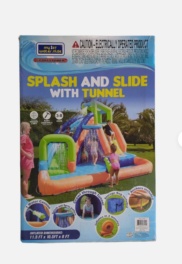  My 1st Water Slide Splash and Slide with Tunnel and Water Arch, INF-2745