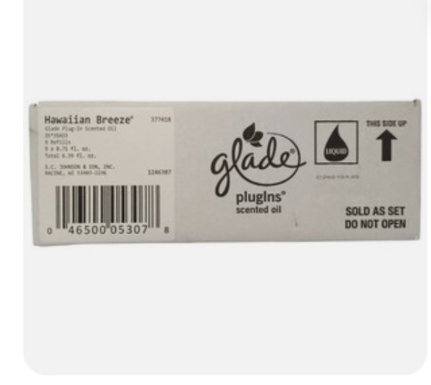  Glade PlugIns Scented Oil Refill, Hawaiian Breeze, 6.39 floz., 9 ct