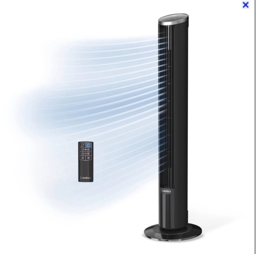  Lasko 42” Oscillating 12-Speed DC Tower Fan with Remote - TDC425