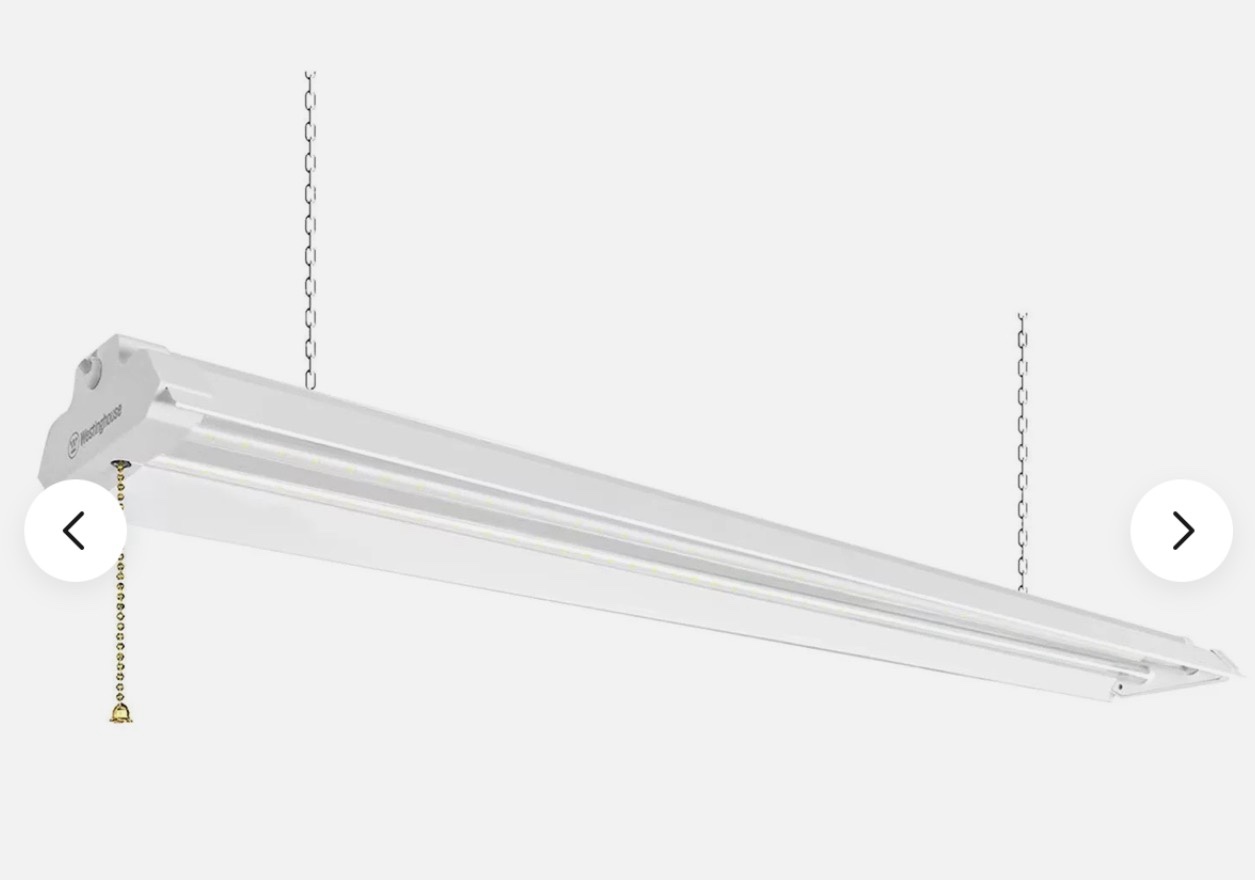  westinghouse 4' 5000 lumen led shop light, white finish