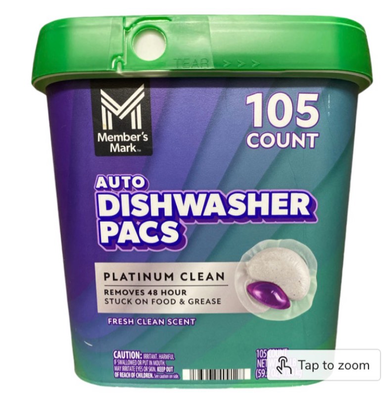  Member's Mark Platinum Clean Automatic Dishwasher Pacs, Fresh Clean, 105 ct