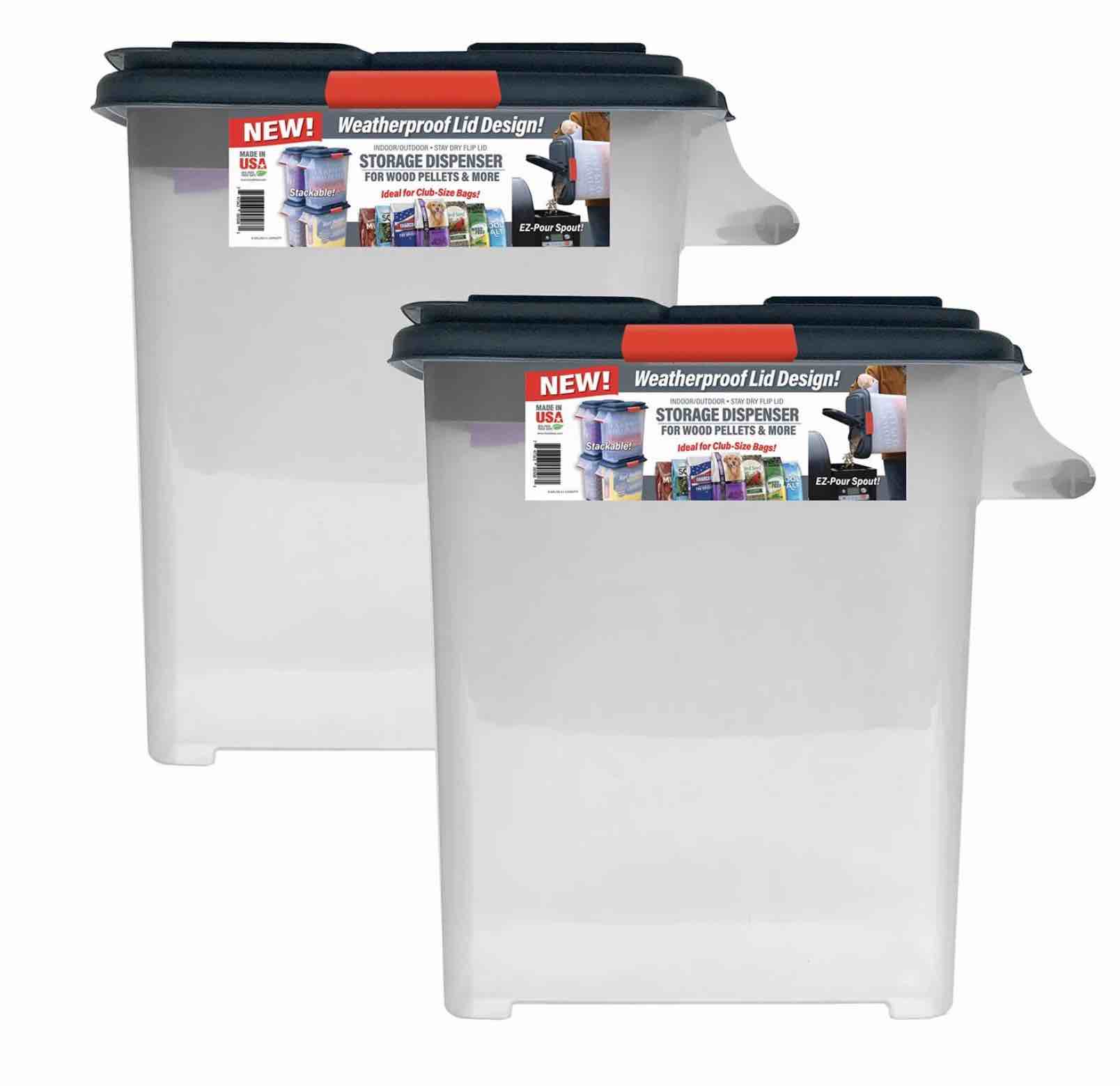 buddeez weatherproof storage container for large bags of wood pellets, charcoal, pet food and more, 2-pack - customer ratings & reviews 