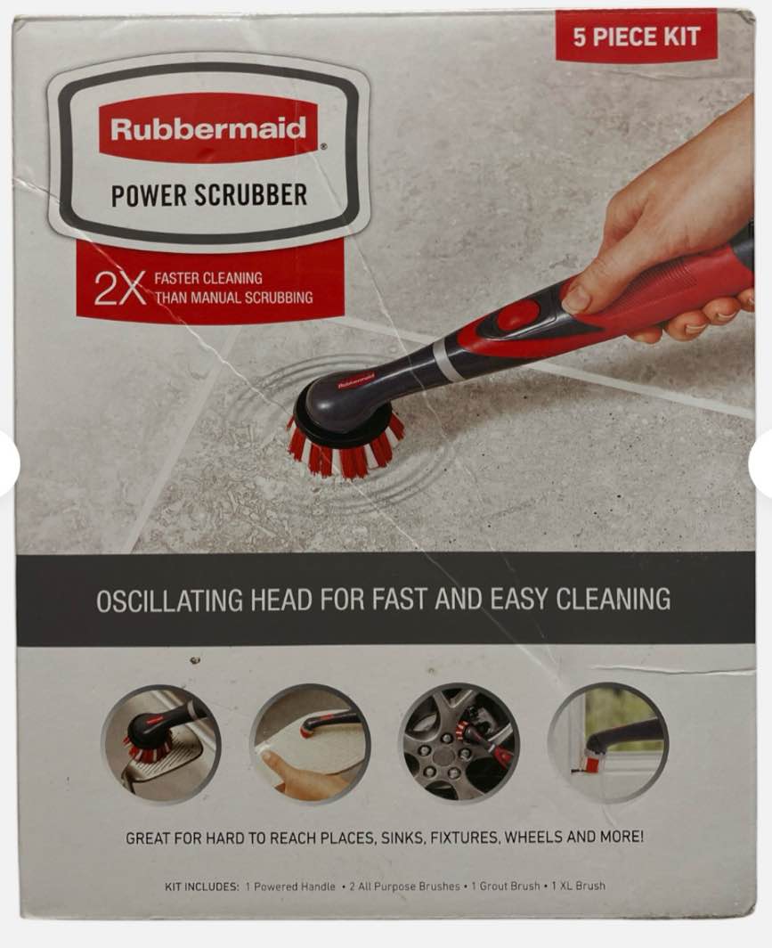  rubbermaid power scrubber 5 piece set with replaceable heads, 2218543