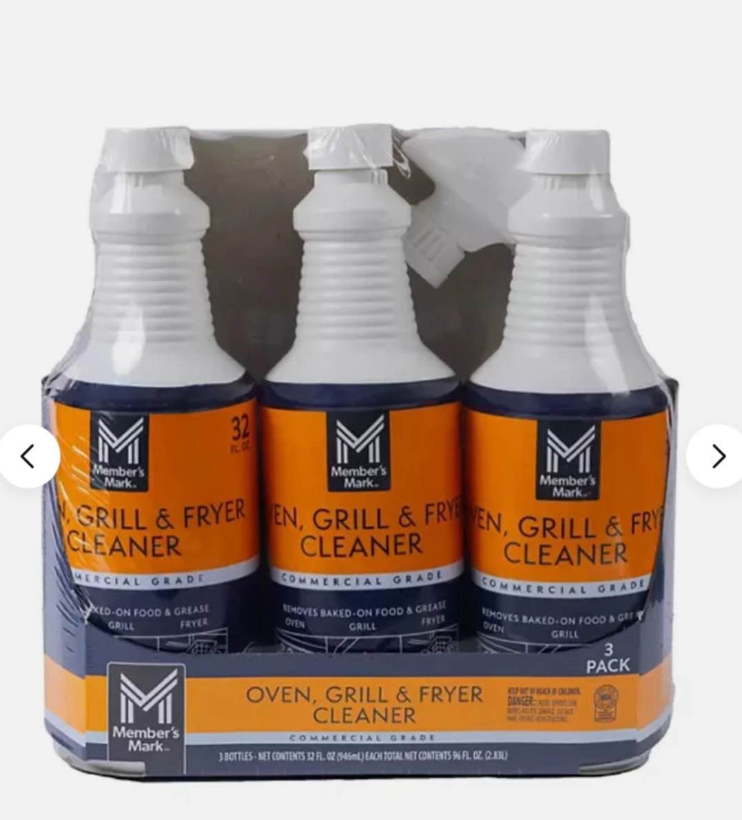  member's mark commercial oven, grill and fryer cleaner (32 oz., 3 pk.)