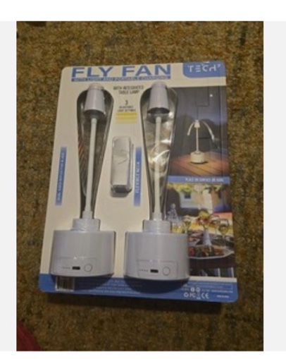  NIP Tech2 Fly Fan & Portable Charger, 2-PK Sealed INCLUDES INTEGRATED TABLE LAMP
