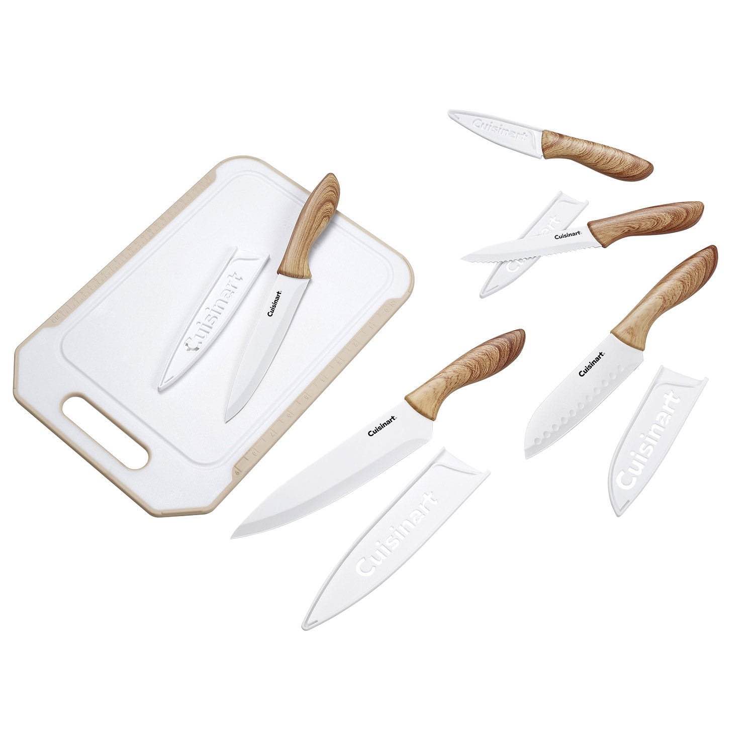  cuisinart 11-piece ceramic coated knife set with cutting board