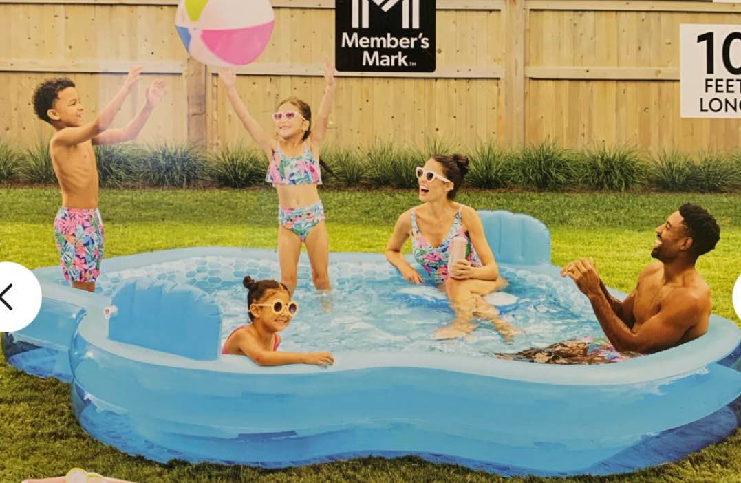 Member's Mark 2-Seater Inflatable Family Pool, 10-Feet Long, Quick-Inflate