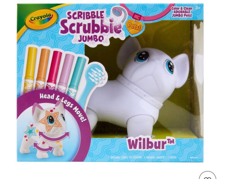  Crayola Scribble Scrubbie Jumbo Pet: Washable Art Kit with Markers & Brush for Kids 3+