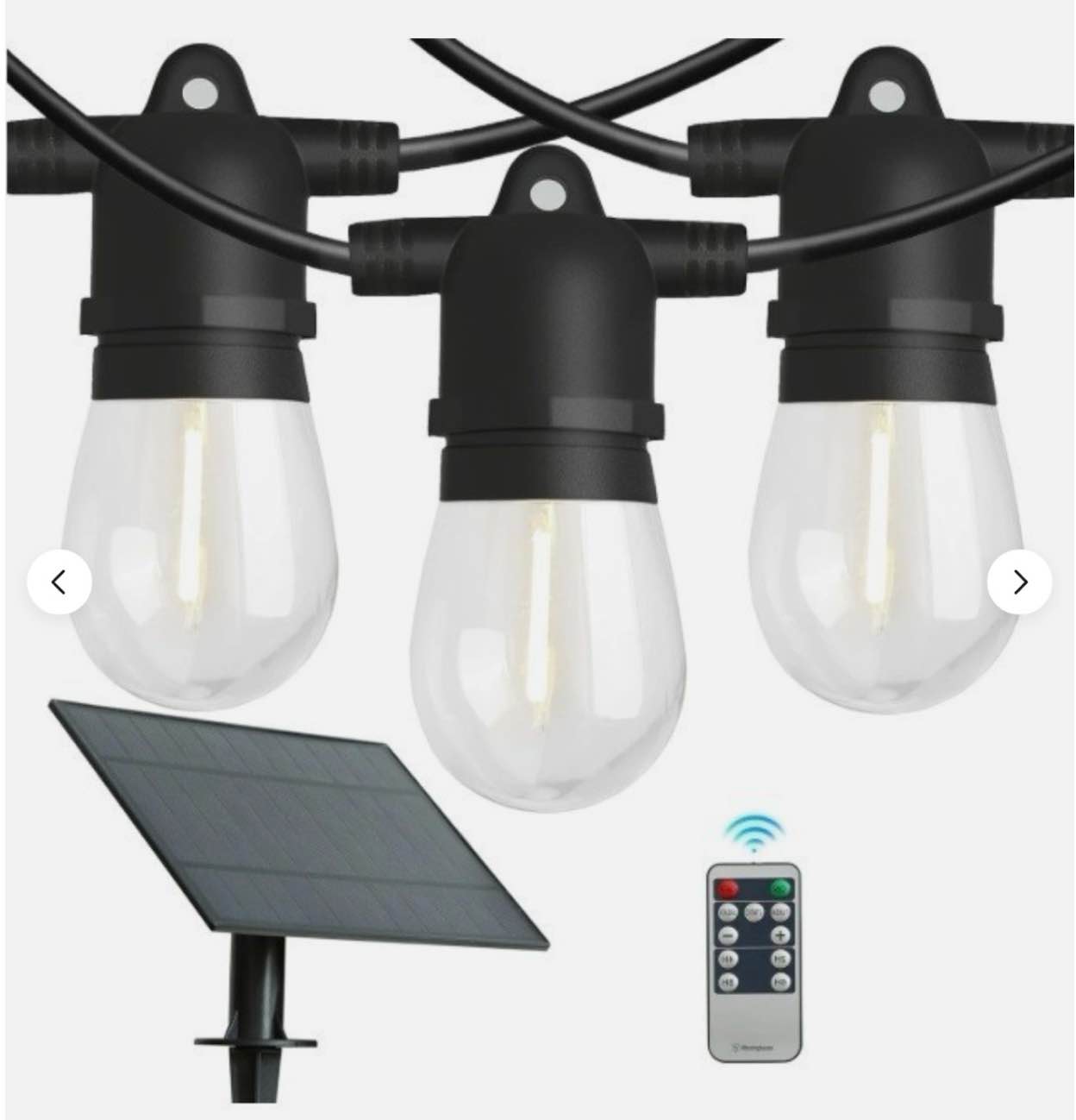  Westinghouse 15-Light 36 ft. Outdoor Solar Integrated LED Edison String -Light