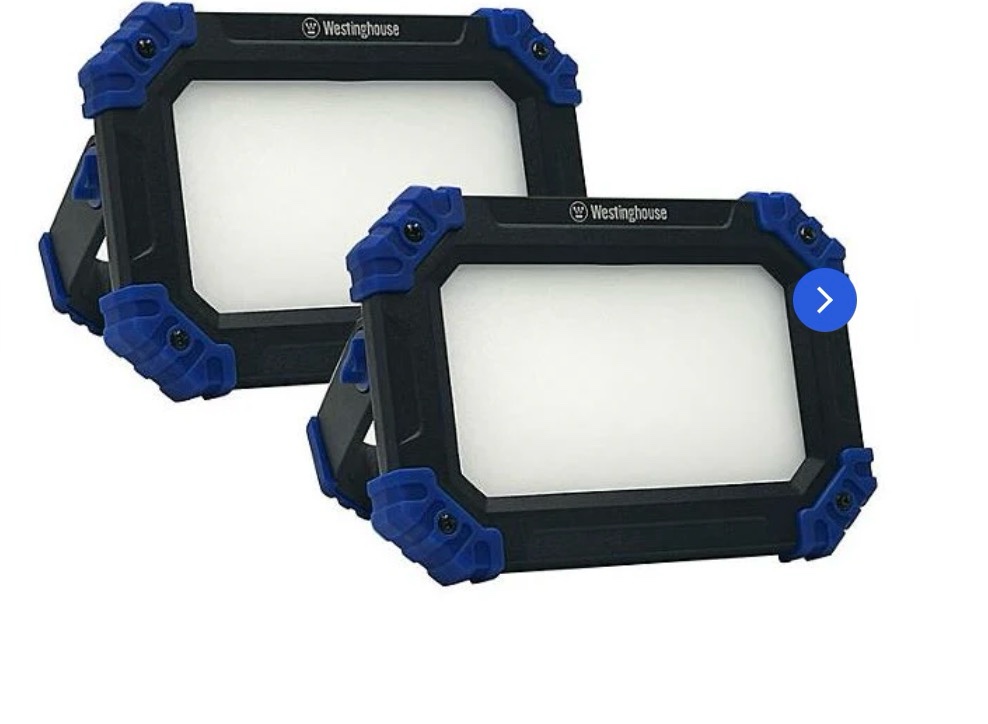  2000 lumen rechargeable led work light, 2 pack