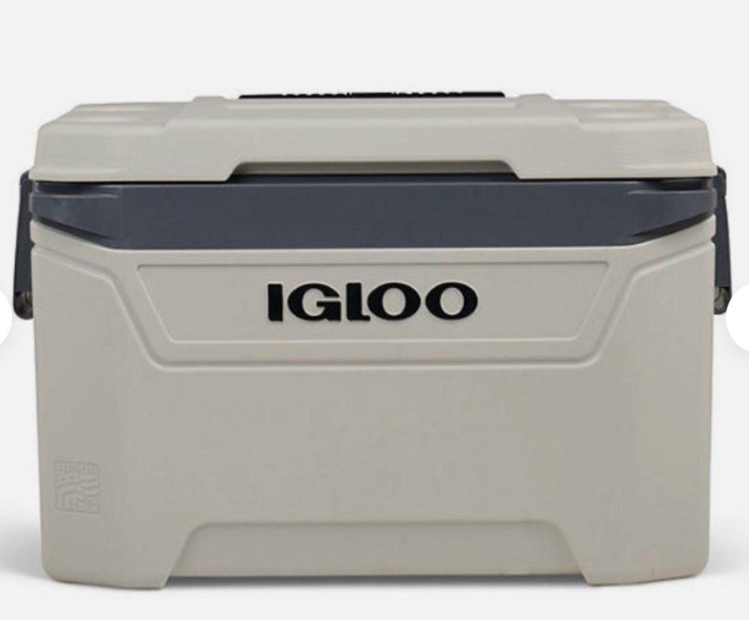  igloo 35140 60-quart sunset roller cooler, bone white/gray