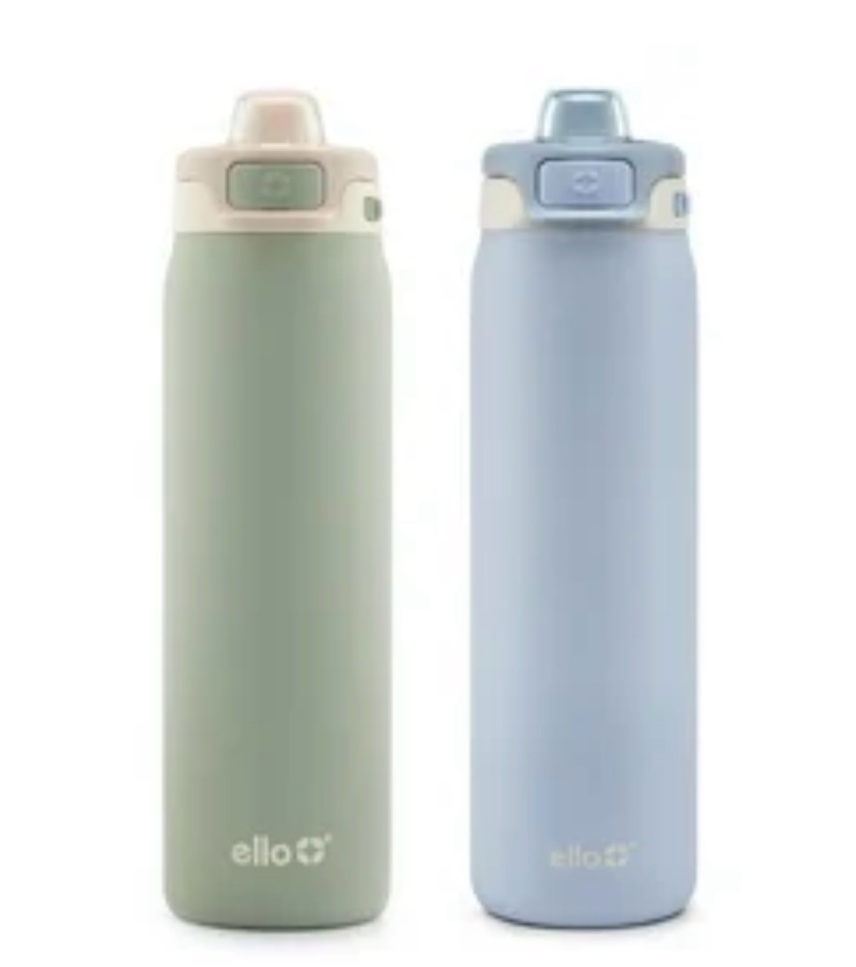 Ello Pop & Fill 32oz. 2-Pack Stainless Steel Water Bottle with QuickFill Technology 