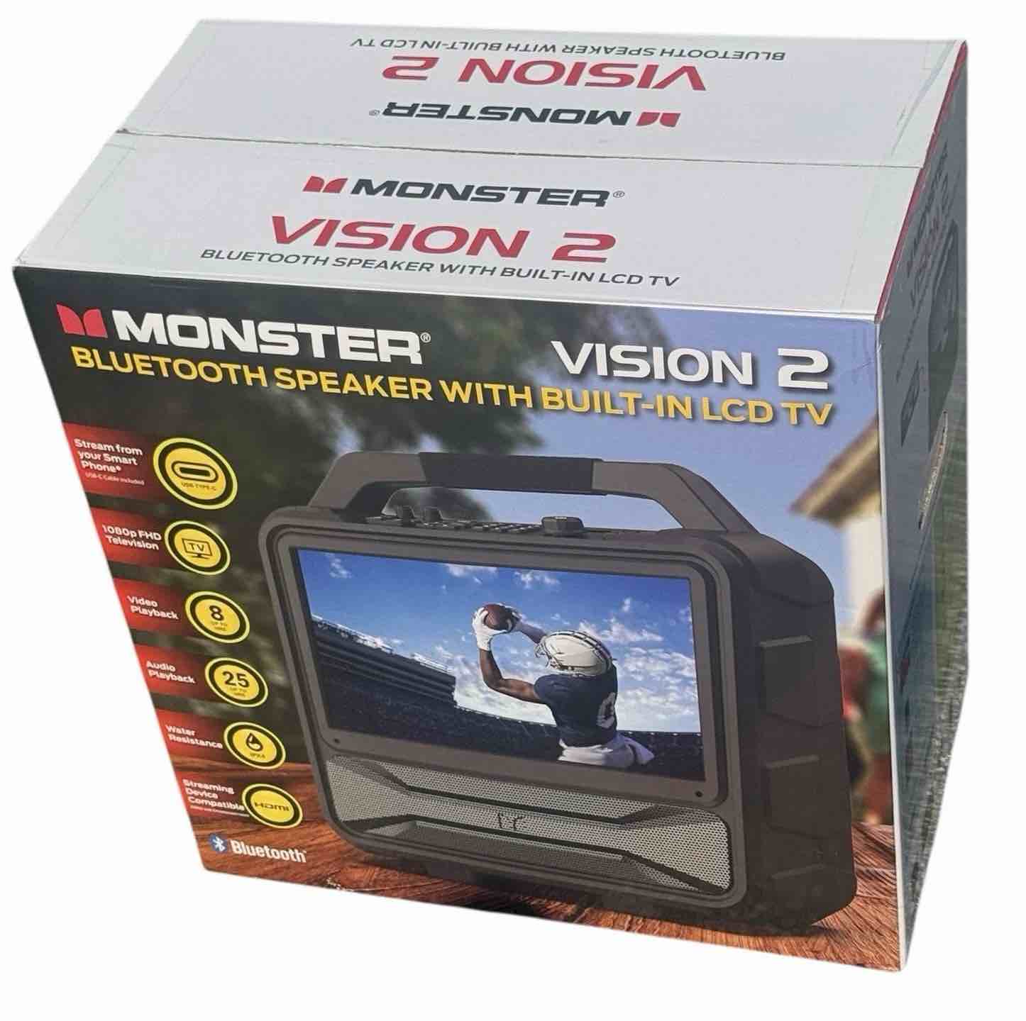  monster vision 2 portable entertainment system, 15.6” full hd screen