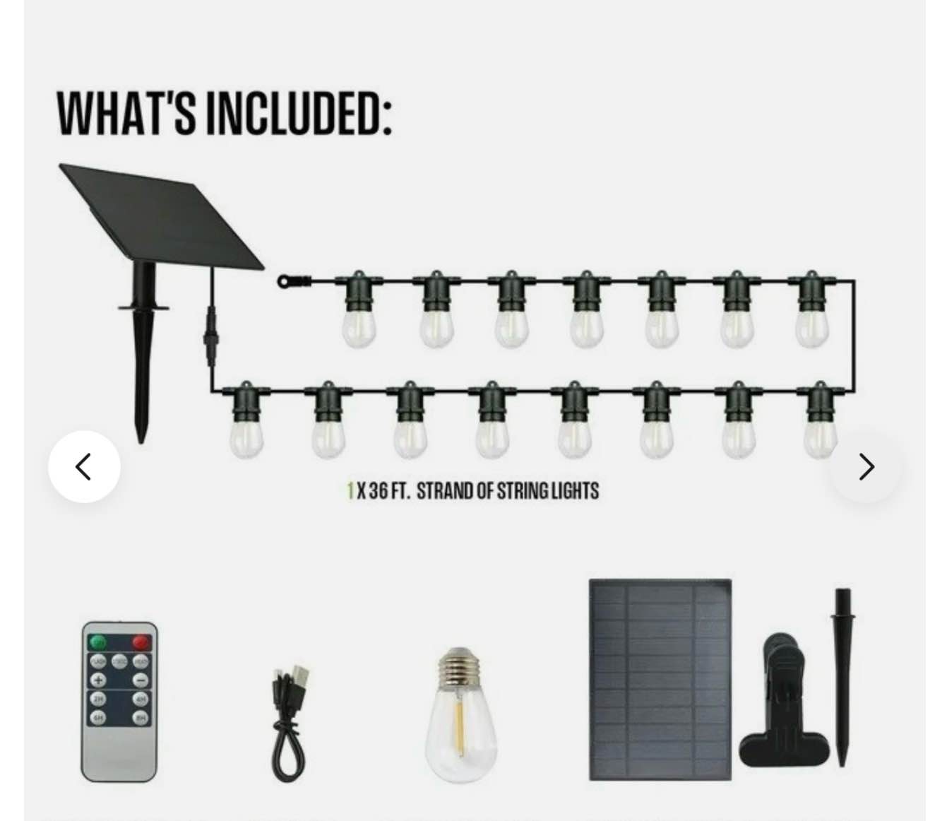  Westinghouse 15-Light 36 ft. Outdoor Solar Integrated LED Edison String -Light